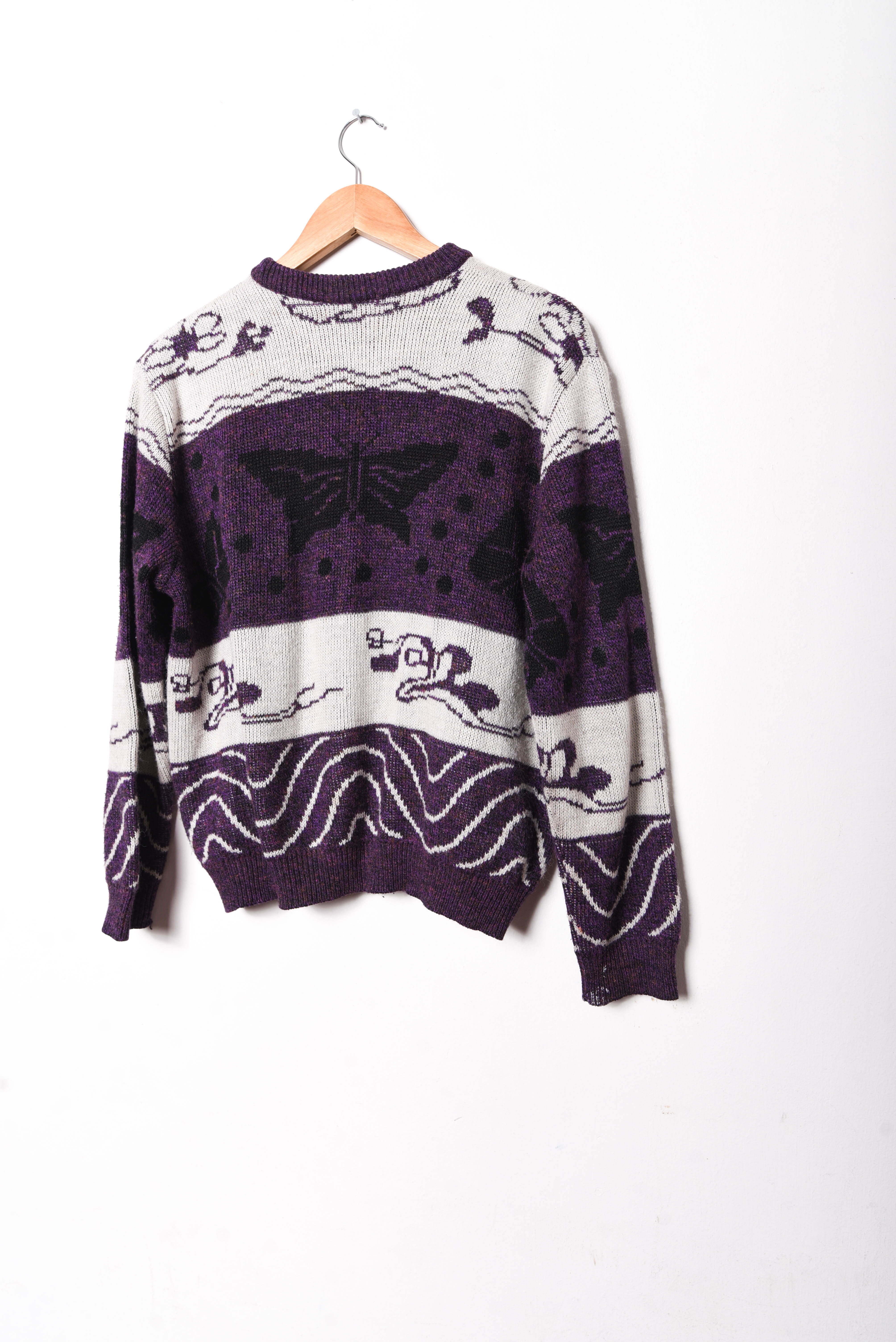 Chaleco morado vintage mariposa