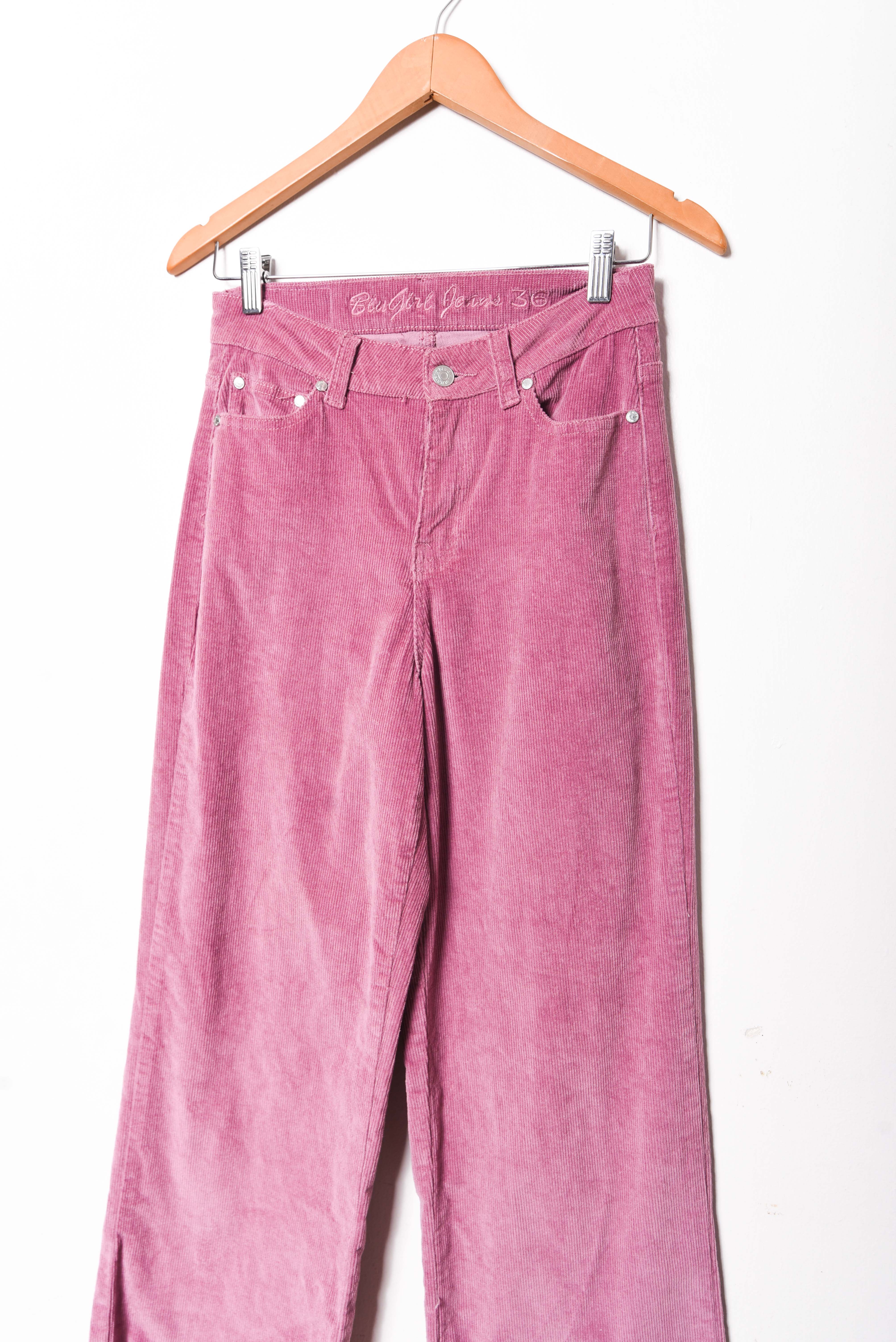 Pantalón cotelé rosado wide leg