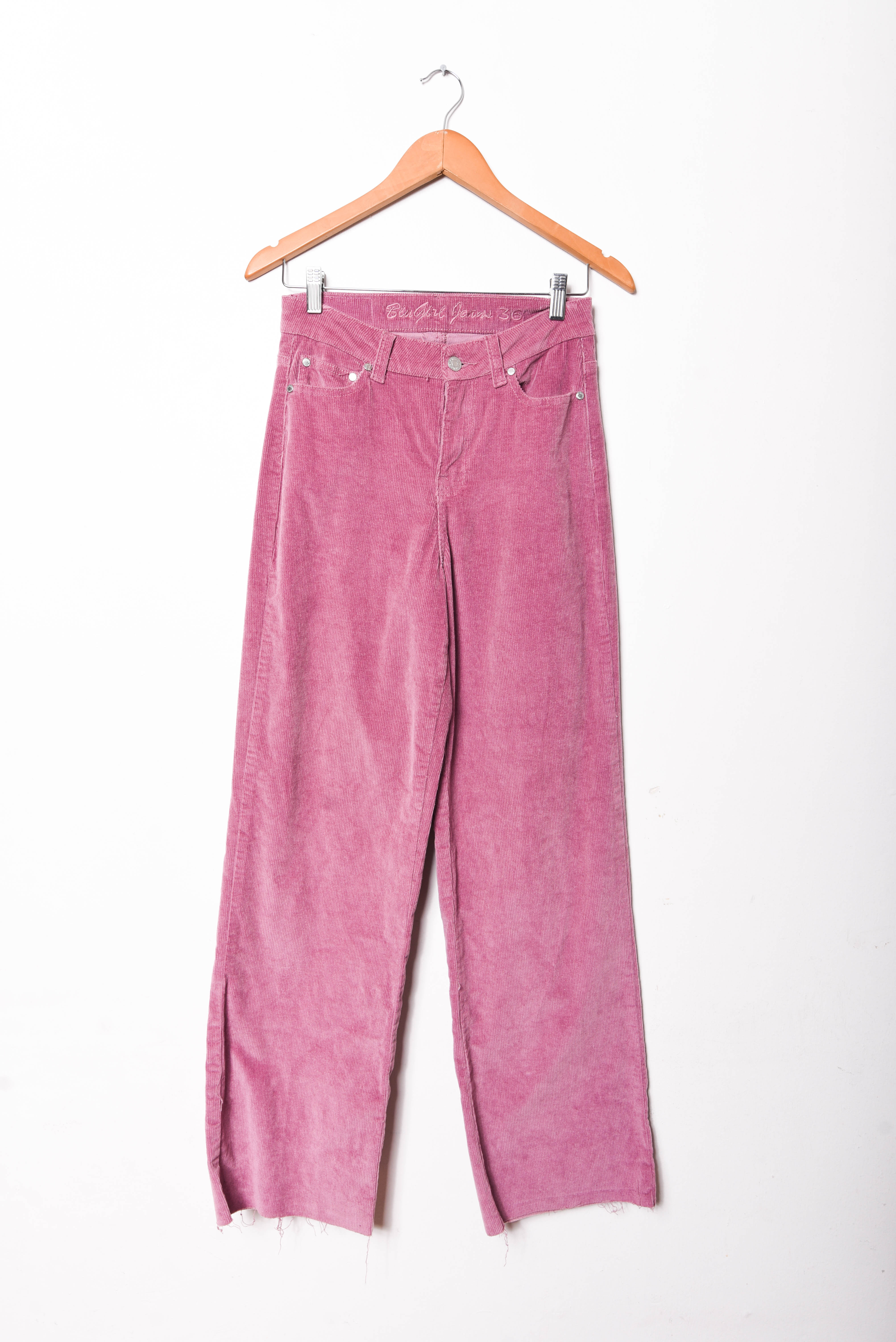 Pantalón cotelé rosado wide leg