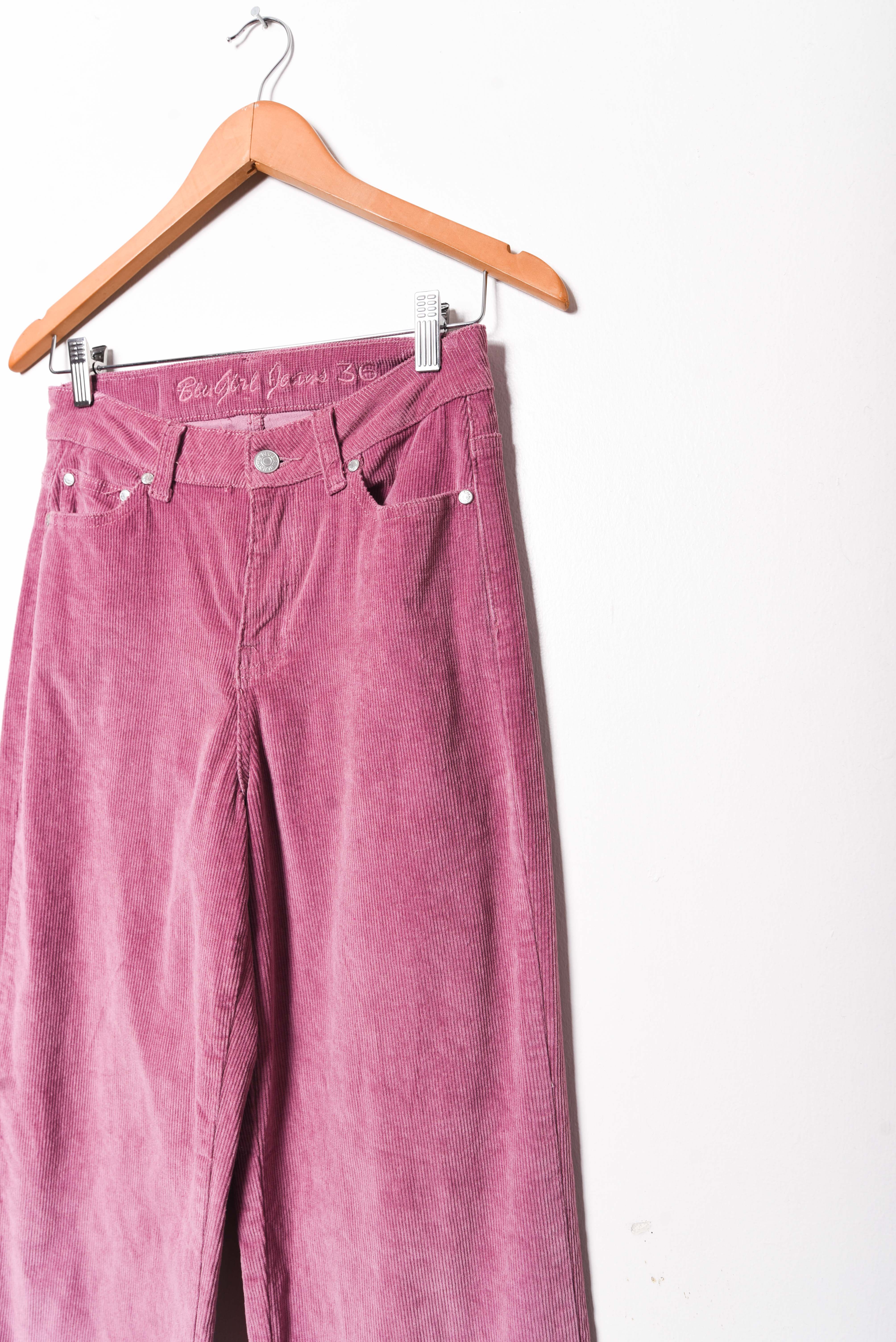Pantalón cotelé rosado wide leg