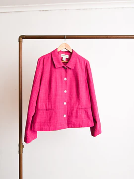 Chaqueta power pink seda vintage