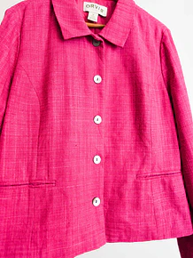 Chaqueta power pink seda vintage