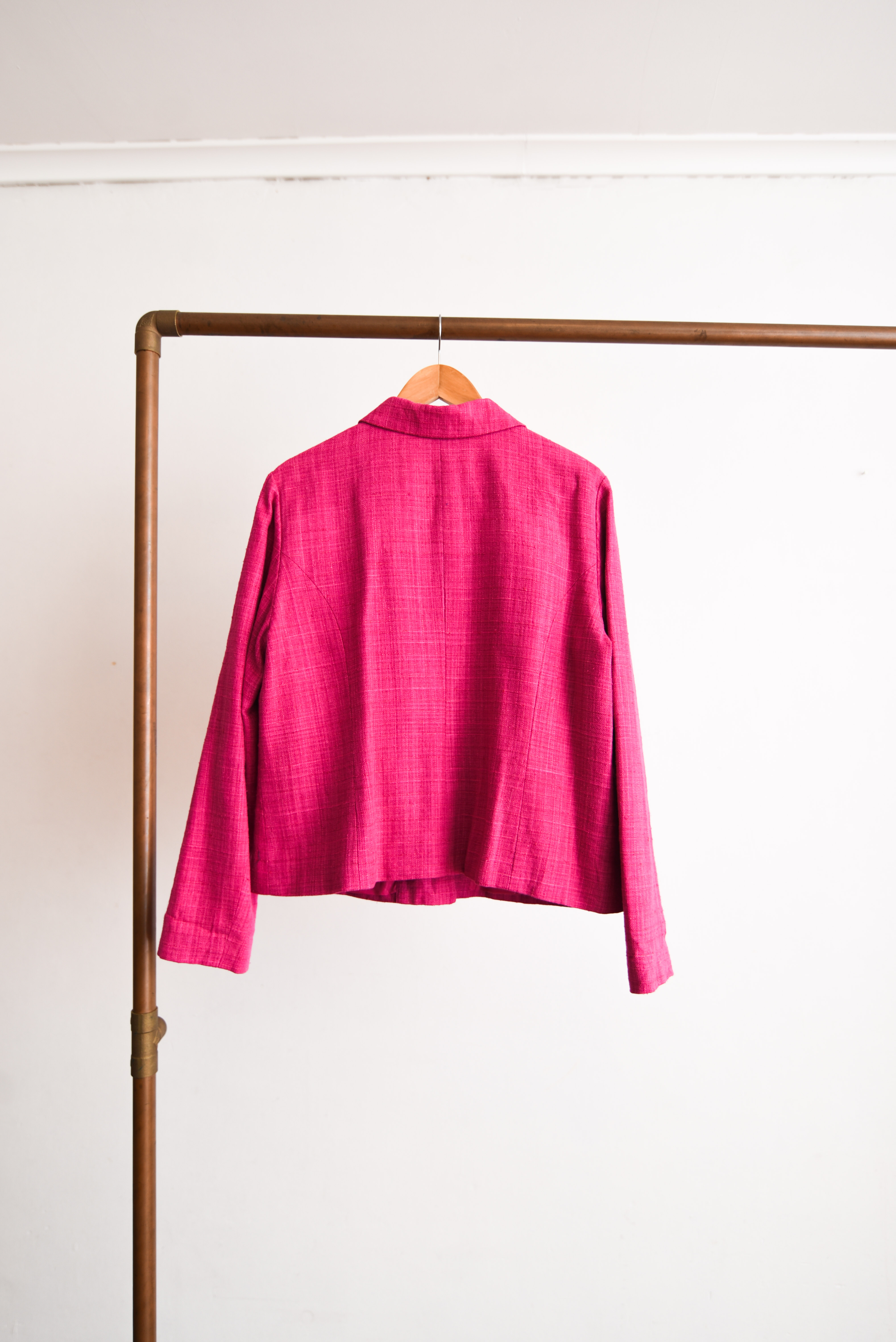 Chaqueta power pink seda vintage