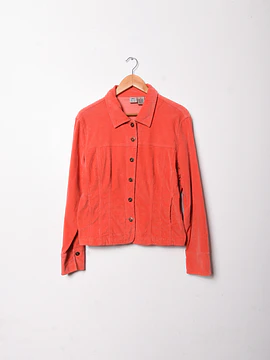 Chaqueta cotelé coral y2k