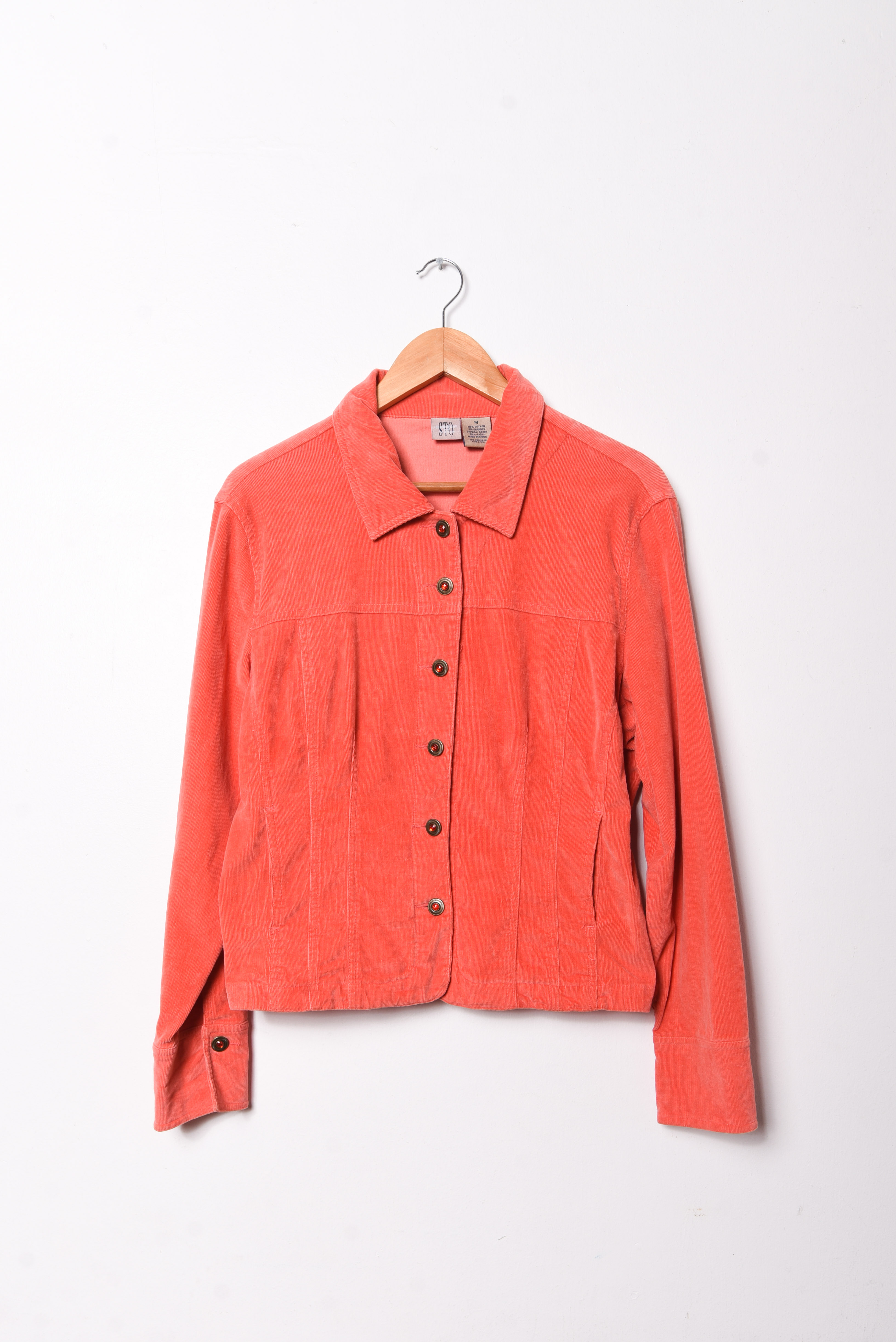 Chaqueta cotelé coral y2k