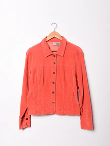 Chaqueta cotelé coral y2k