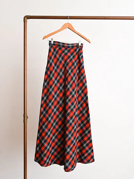 Maxi falda lana tartán 60s