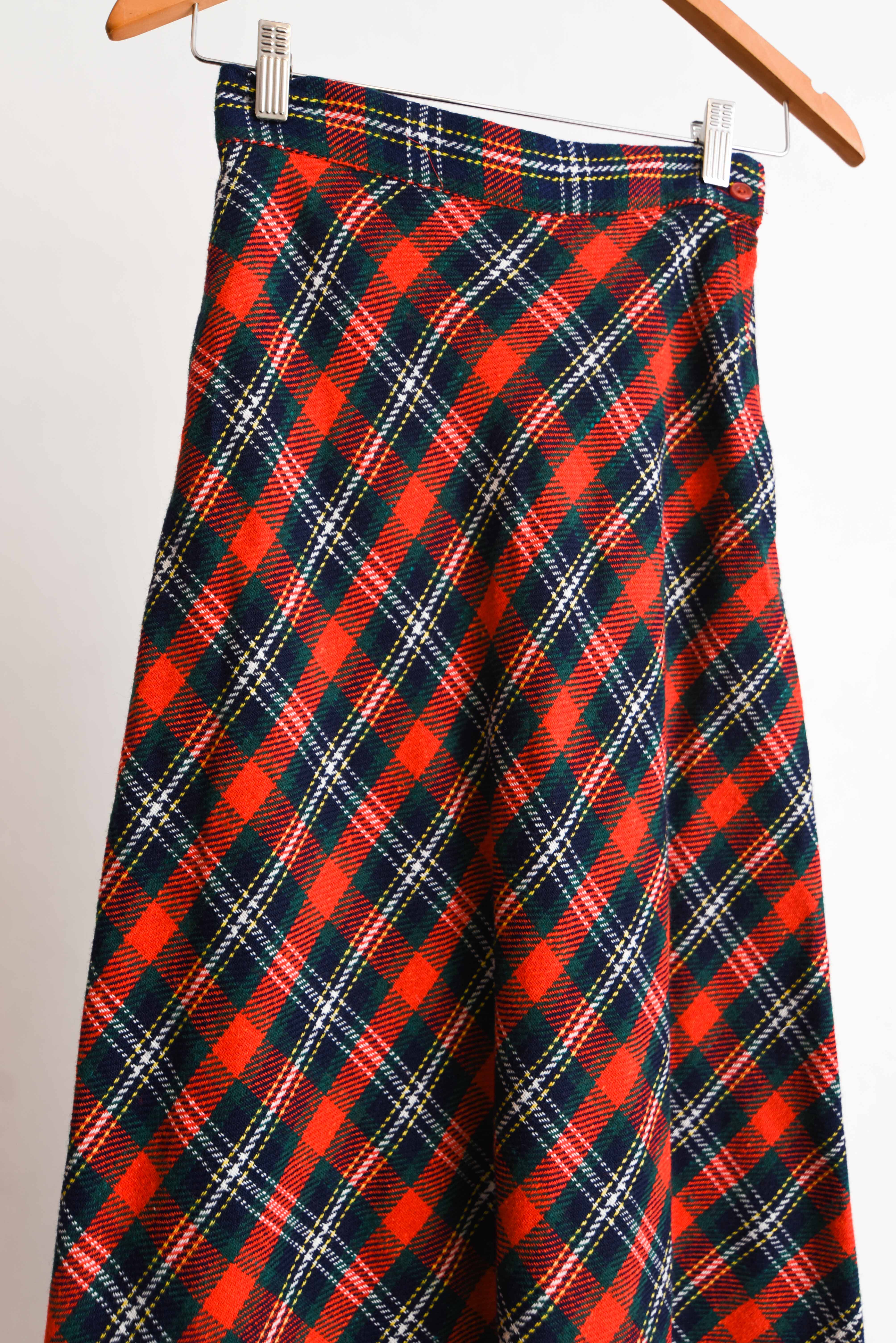 Maxi falda lana tartán 60s