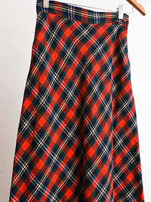 Maxi falda lana tartán 60s