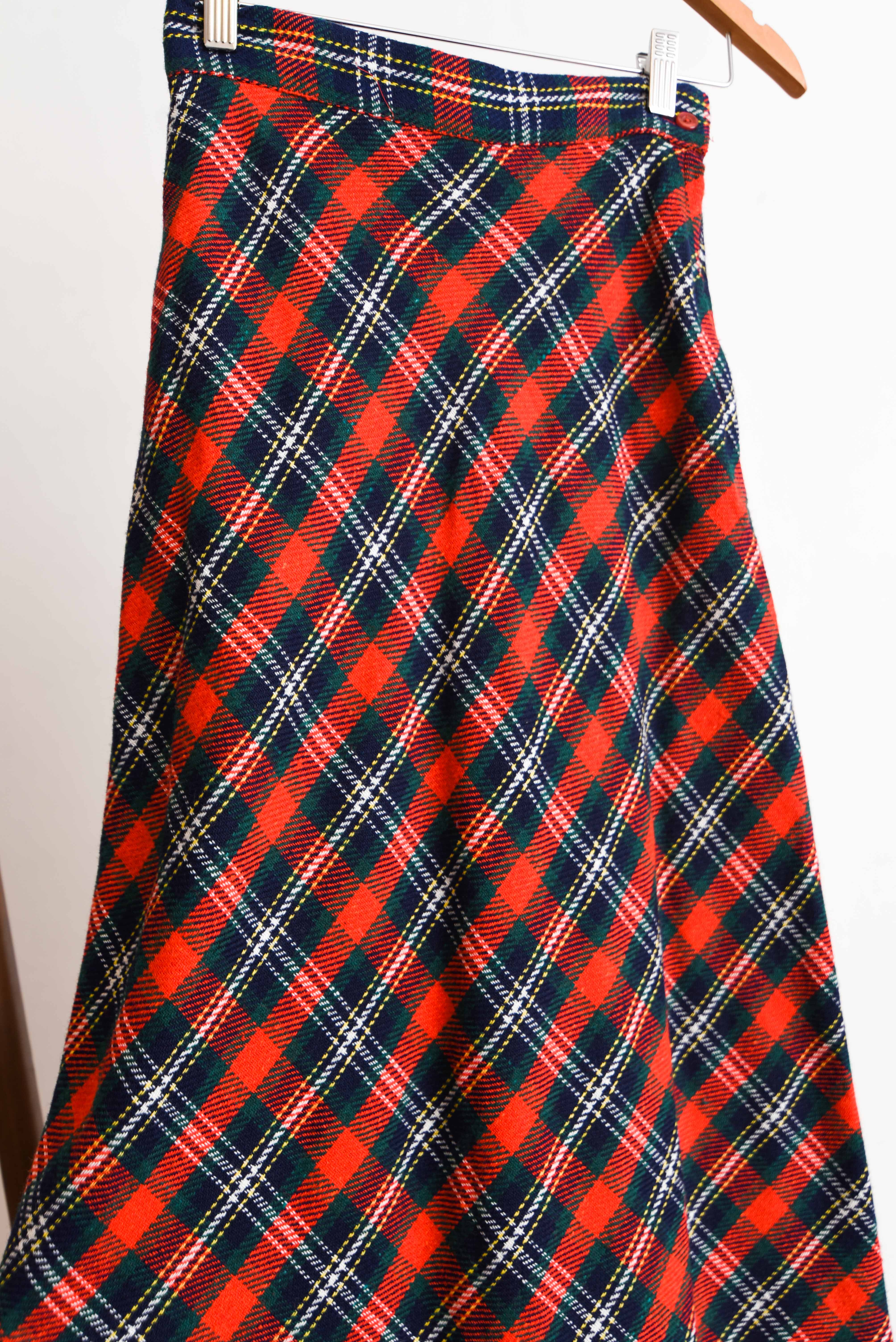 Maxi falda lana tartán 60s