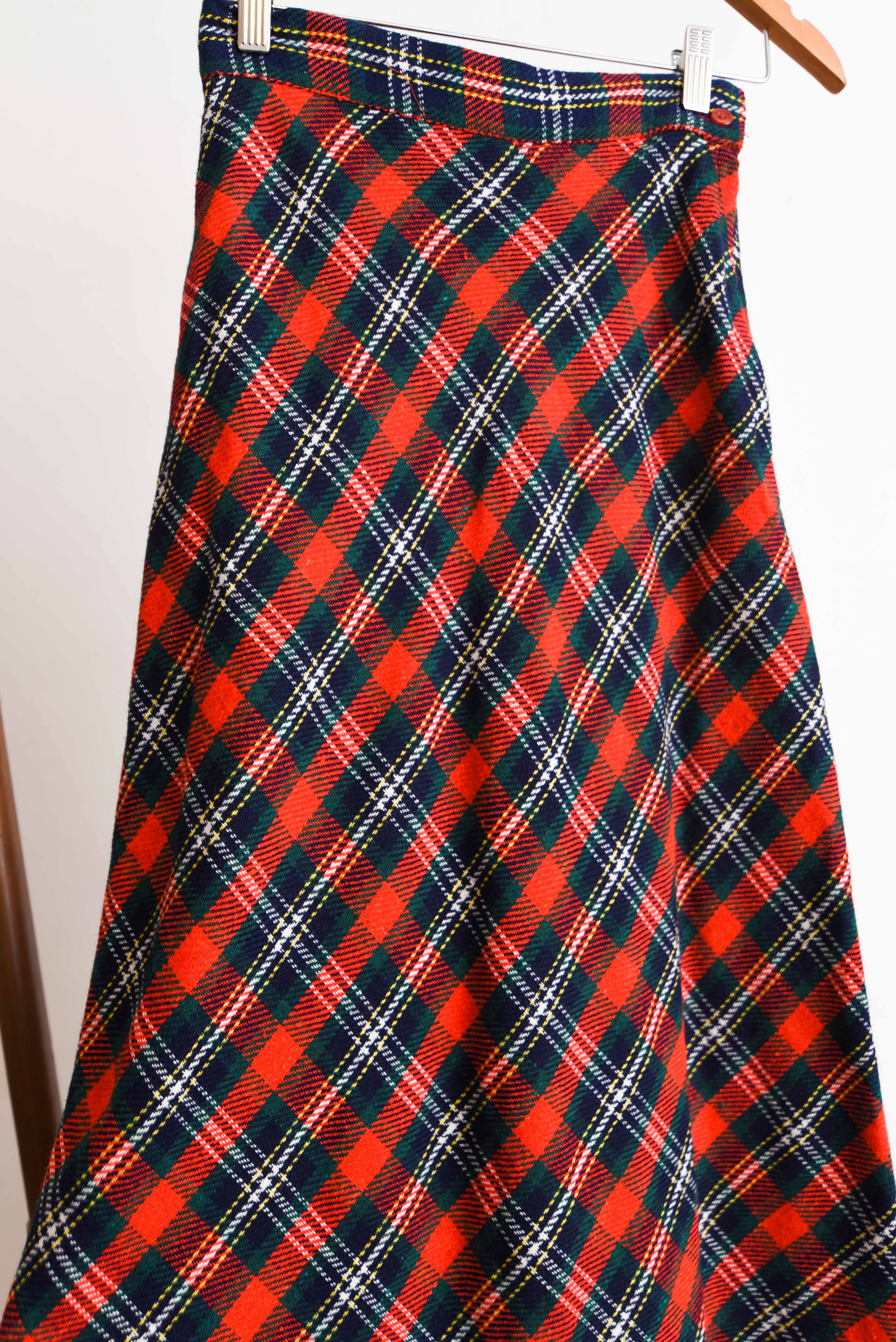 Maxi falda lana tartán 60s