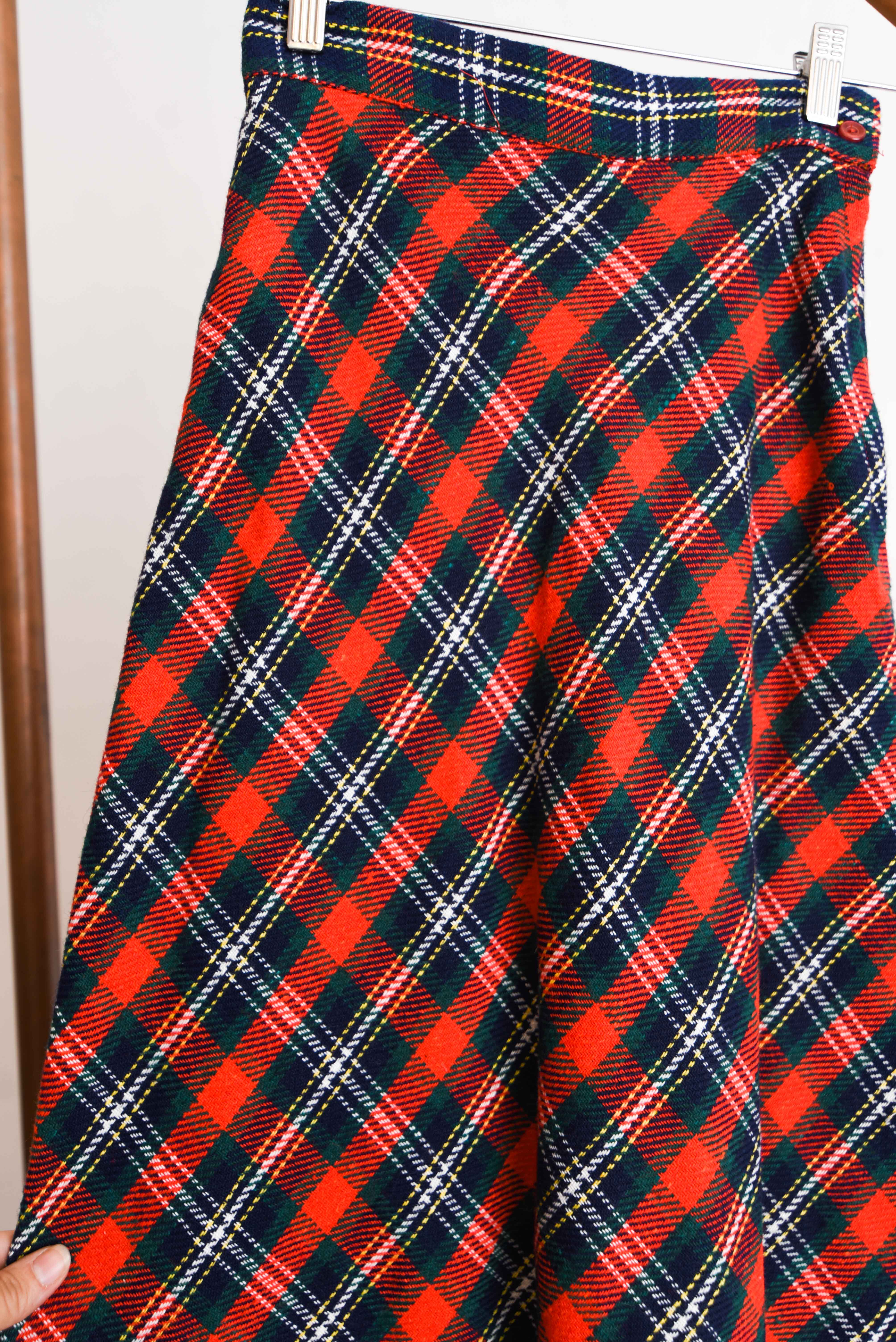 Maxi falda lana tartán 60s