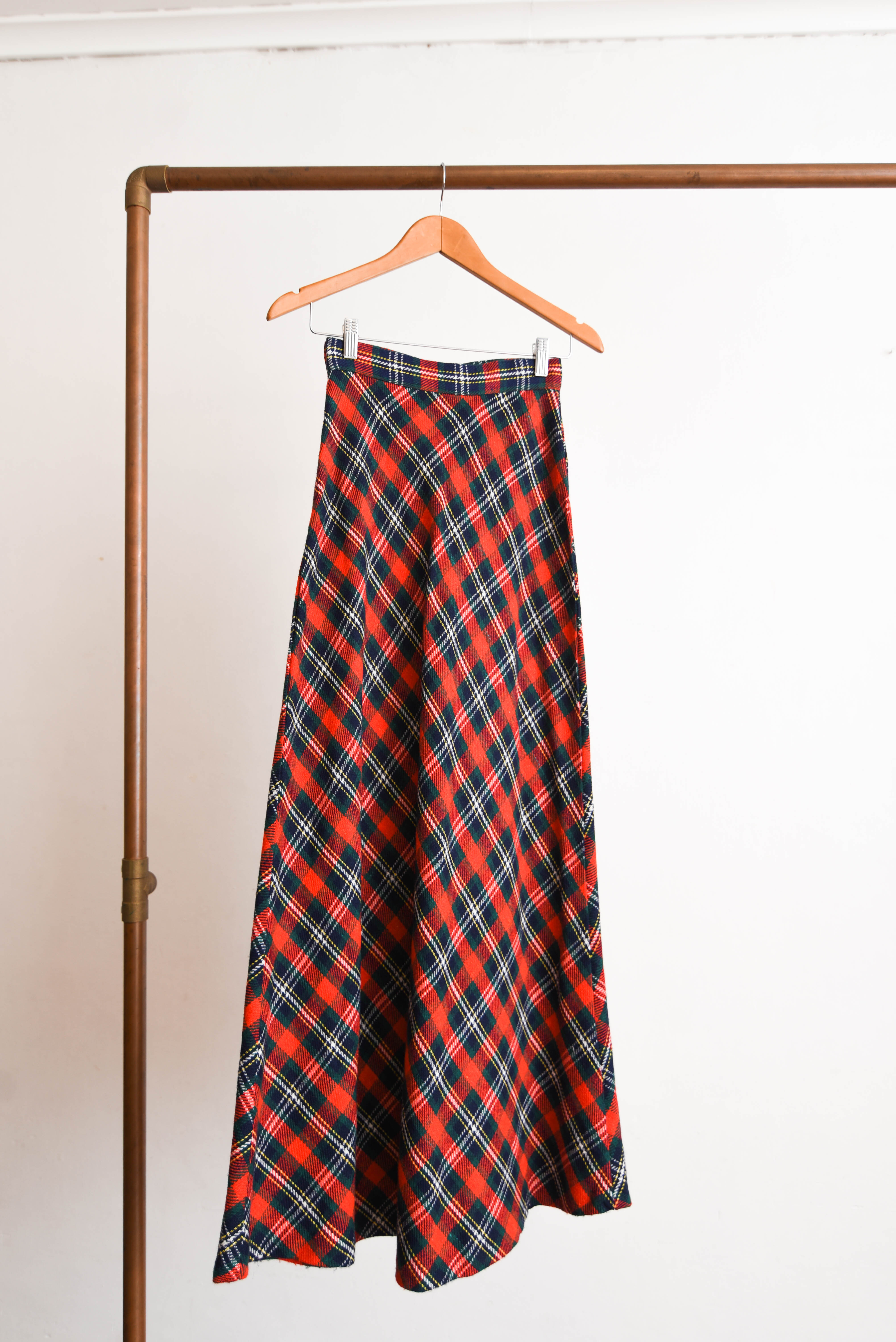 Maxi falda lana tartán 60s