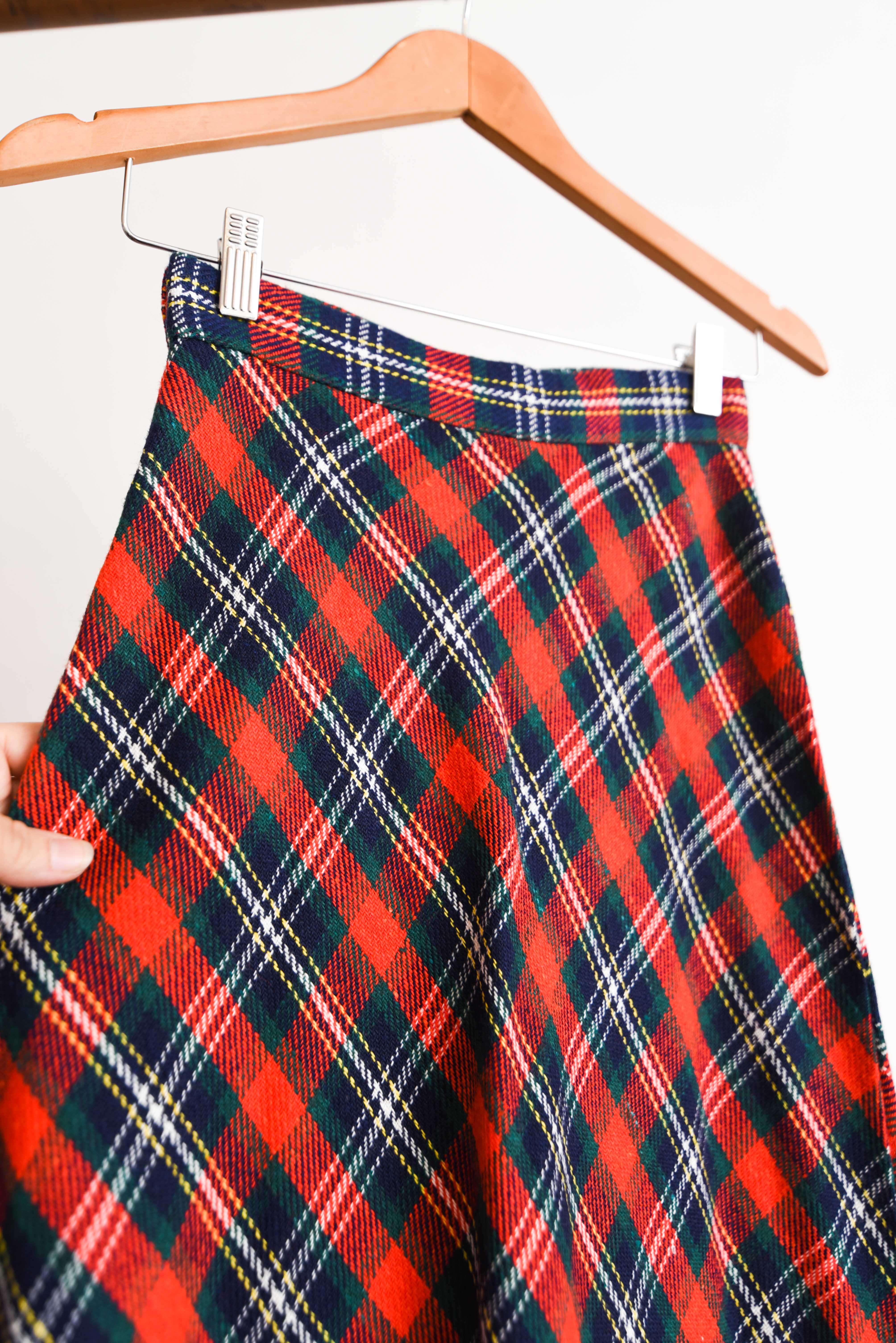 Maxi falda lana tartán 60s