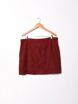 Mini falda lana pata de gallo red