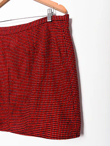 Mini falda lana pata de gallo red