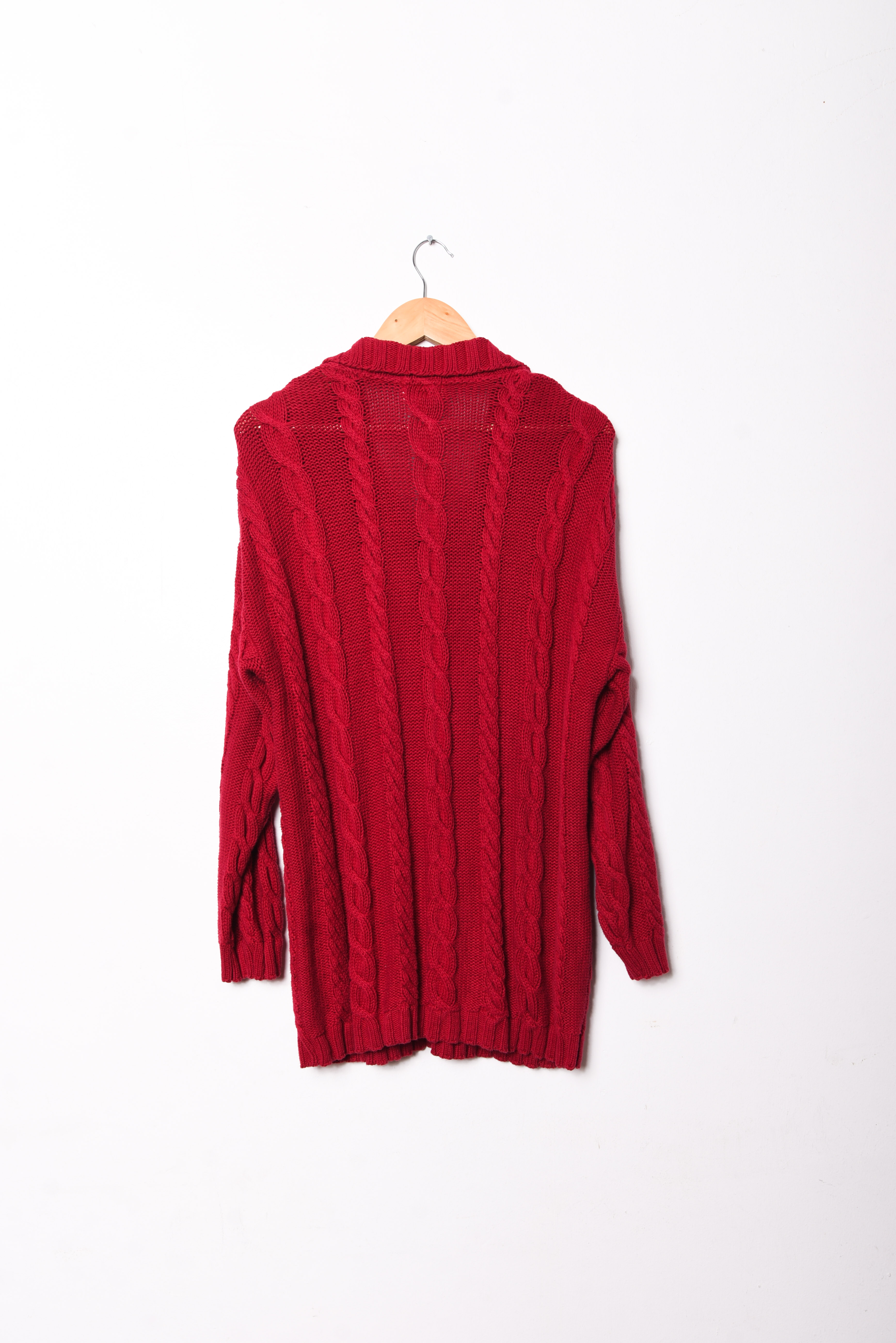 Chaleco rojo trenzado 90s