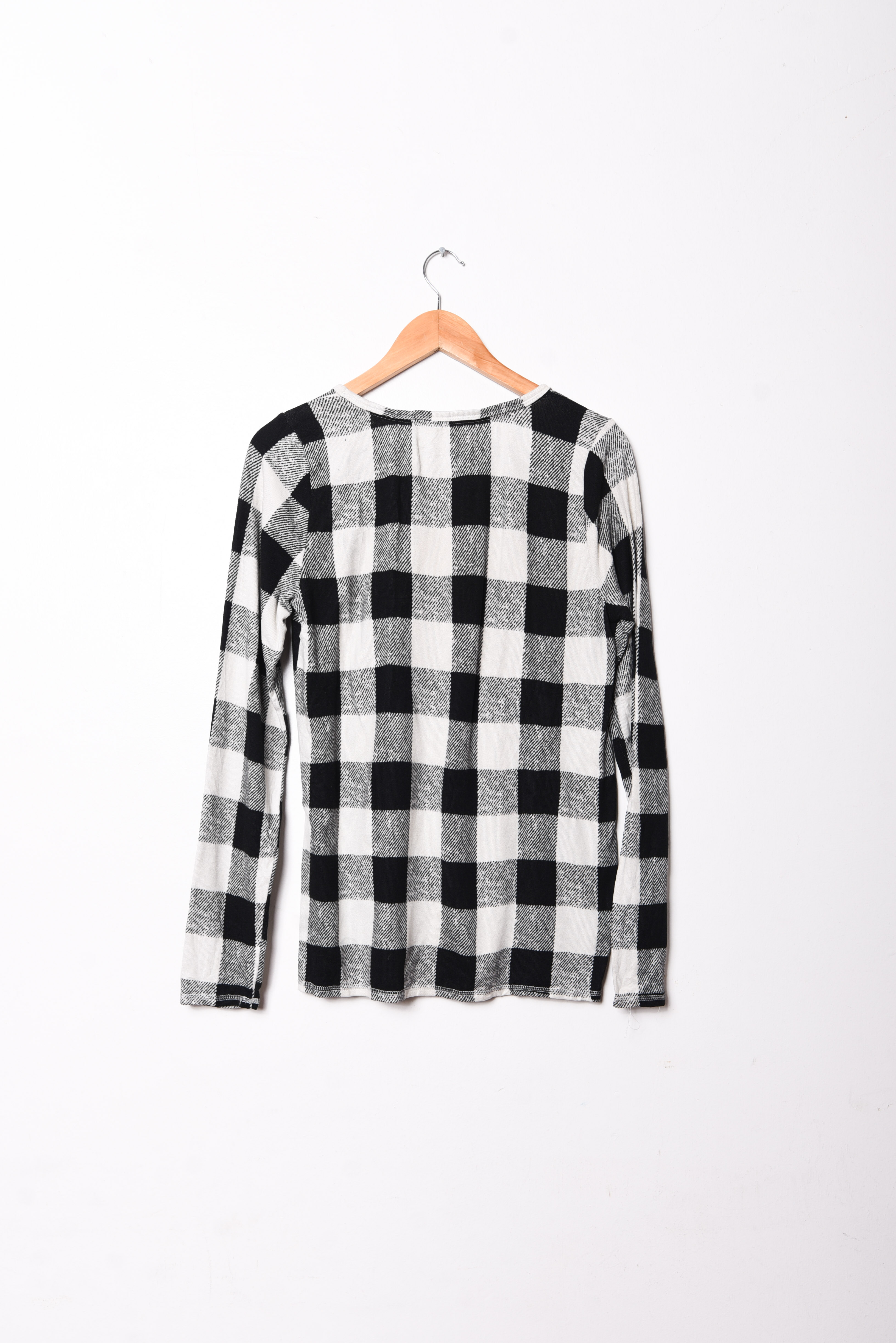 Polera b&w gingham