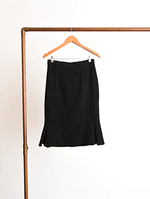 Falda midi negro lana cachemira