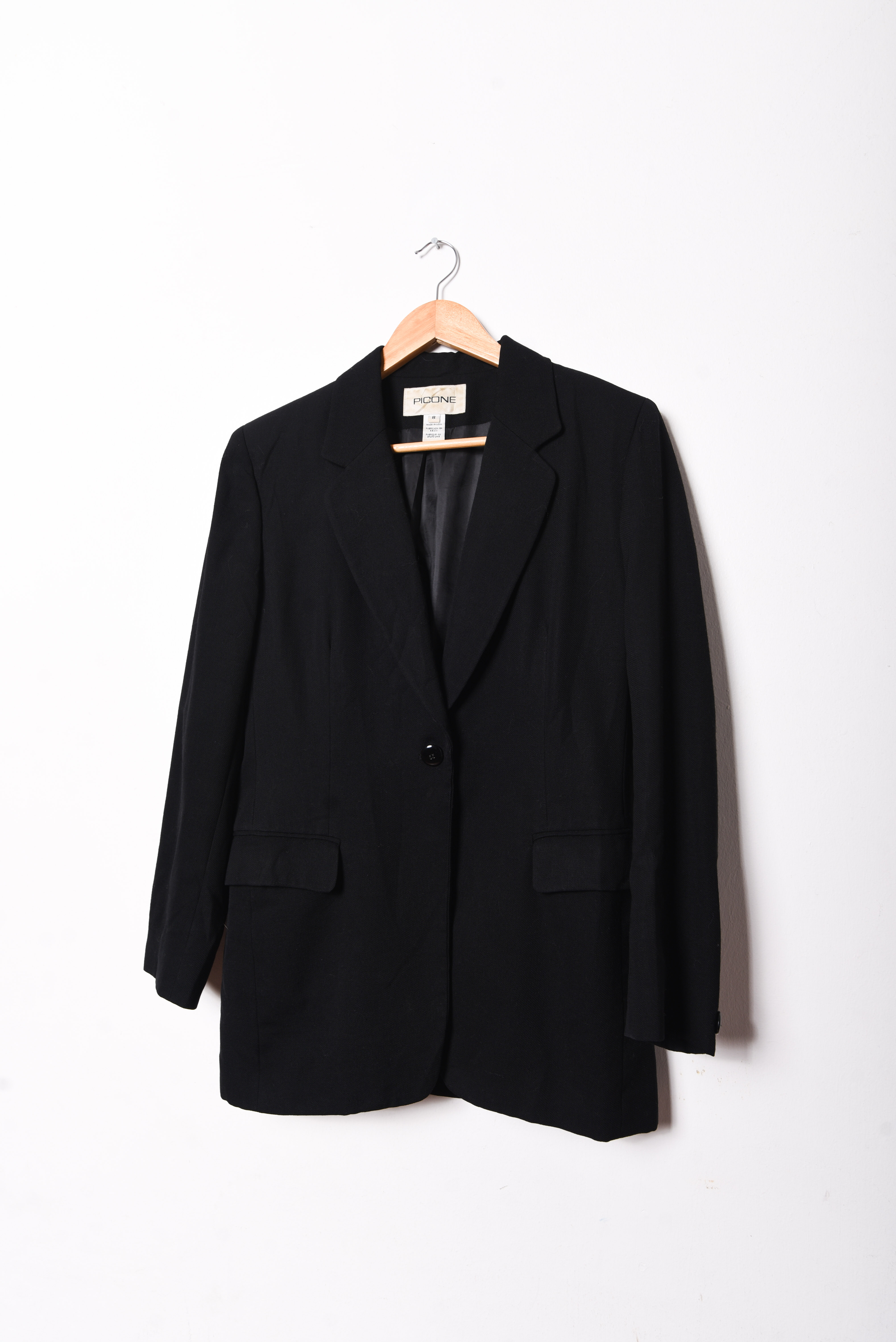Blazer negro lana 90s