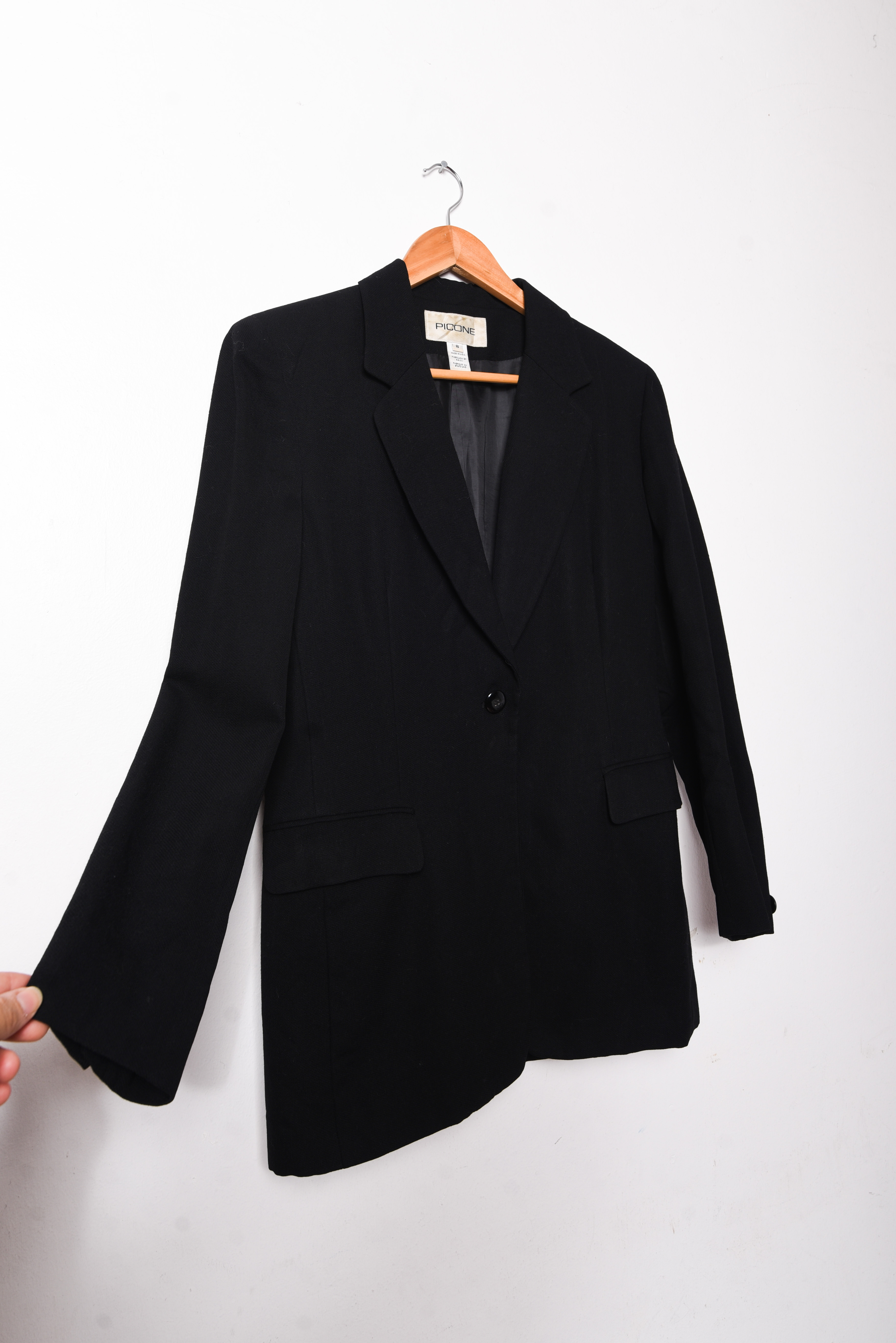 Blazer negro lana 90s