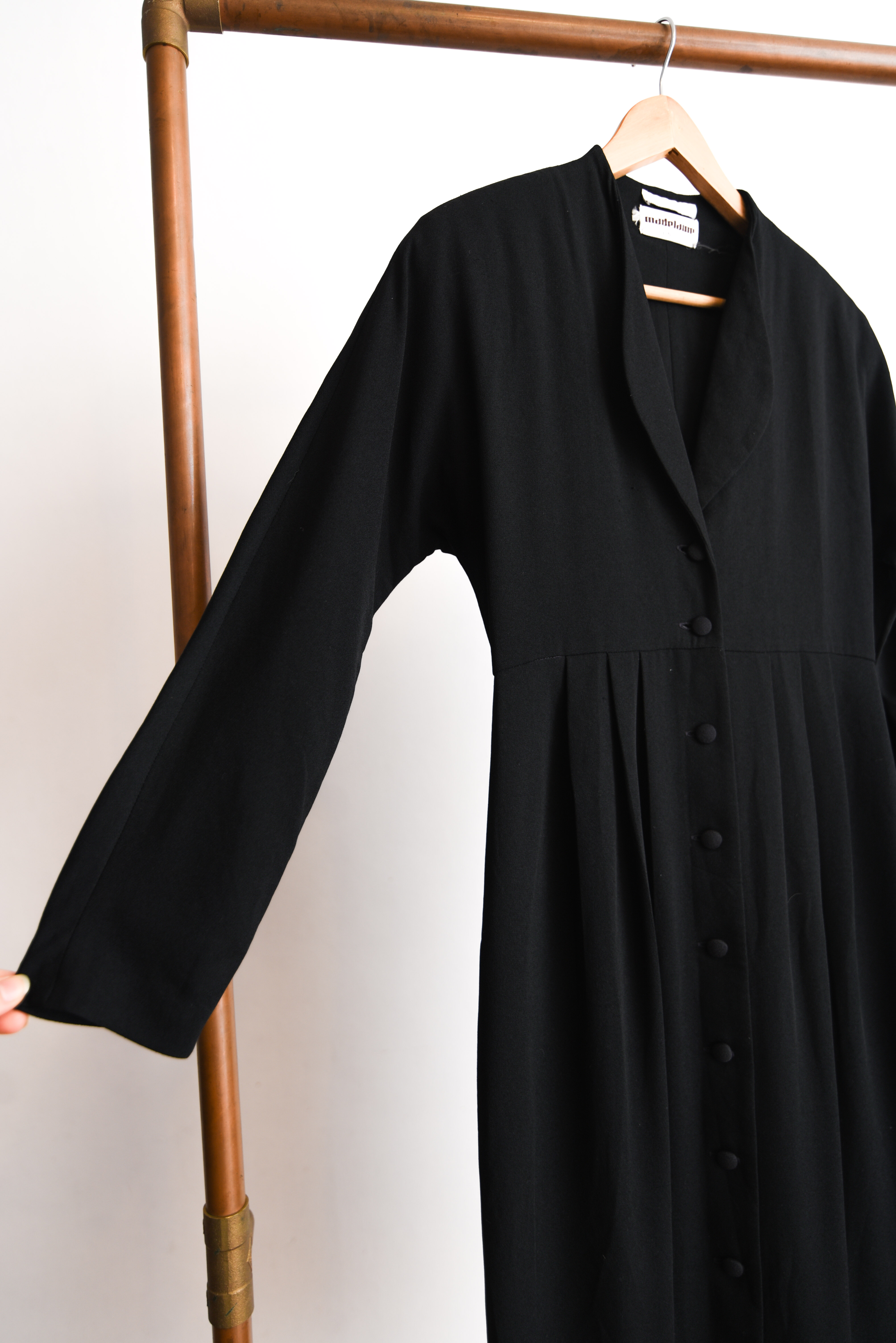 Vestido black vintage botones