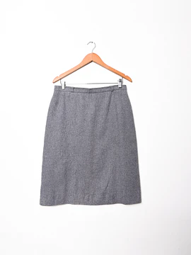 Falda gris midi lana