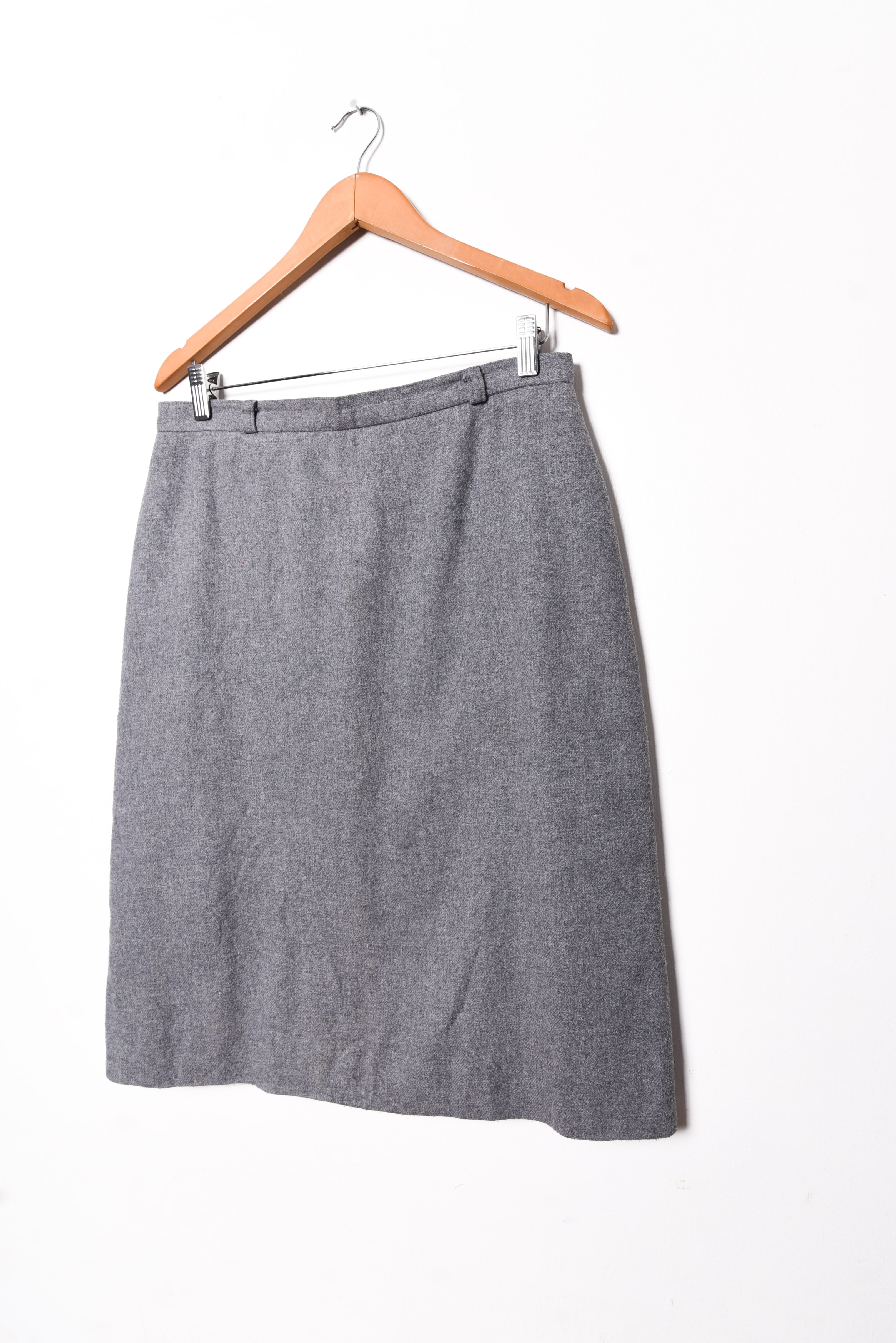 Falda gris midi lana