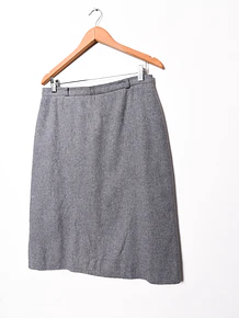 Falda gris midi lana