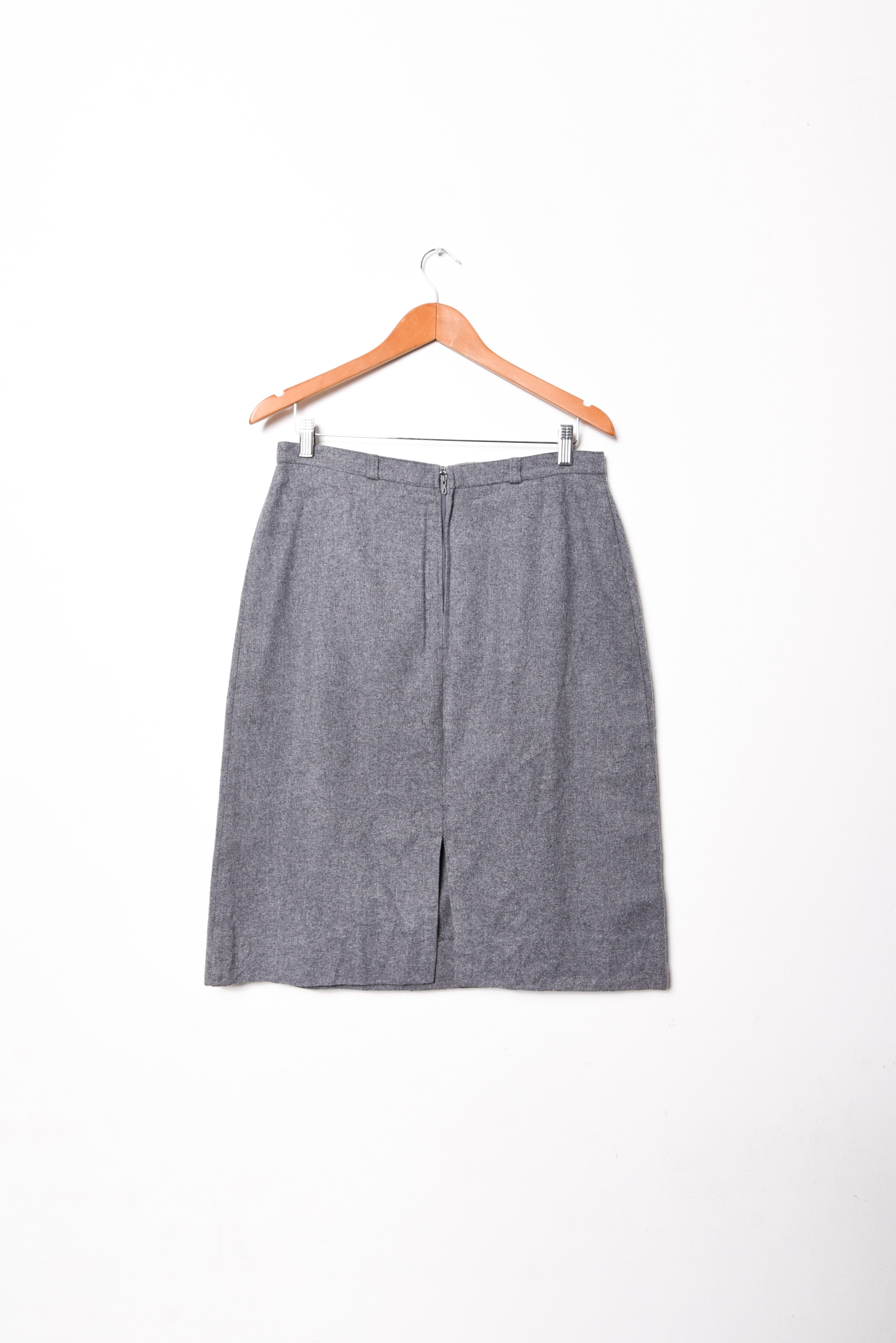 Falda gris midi lana