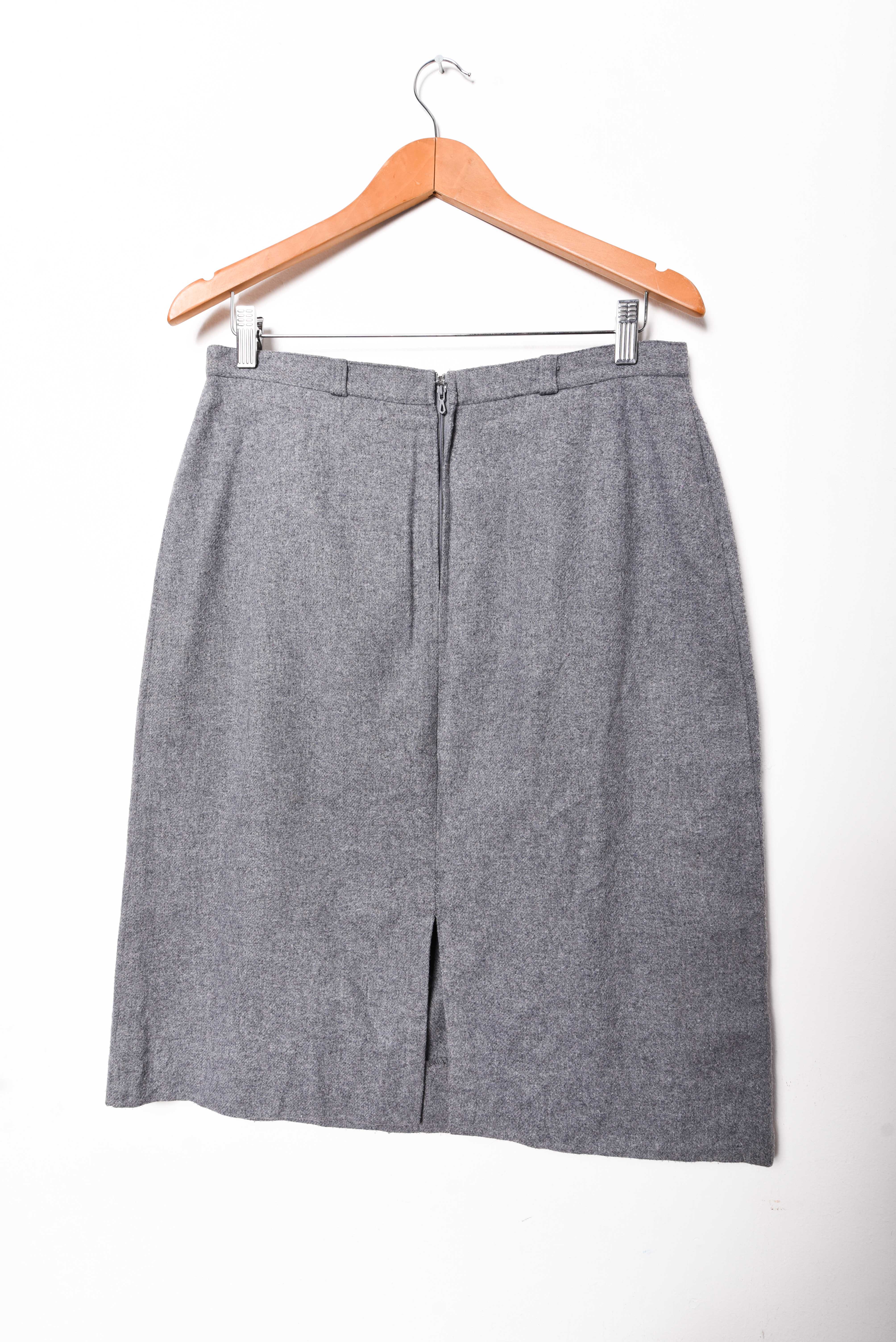 Falda gris midi lana