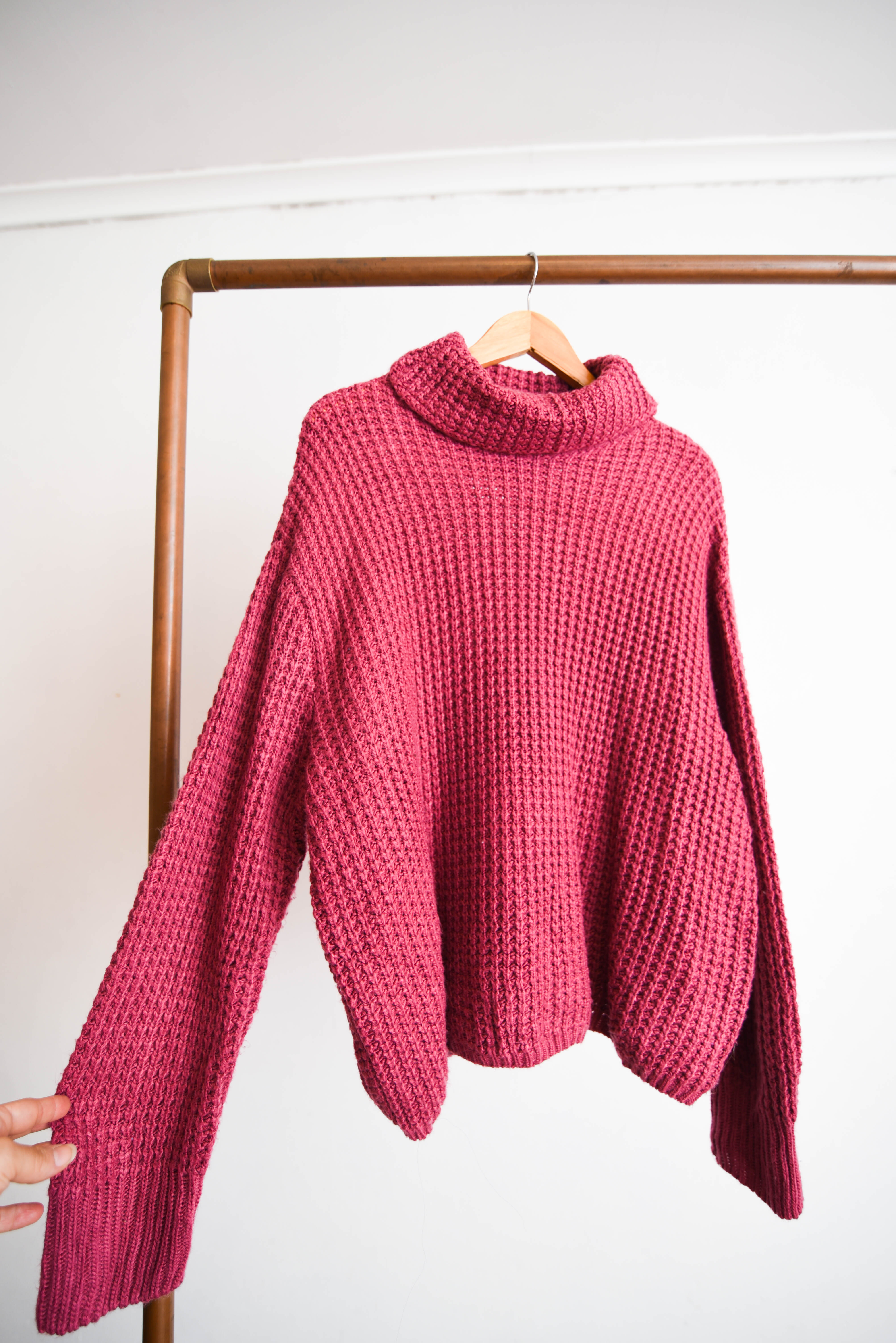 Turtleneck rosado grueso