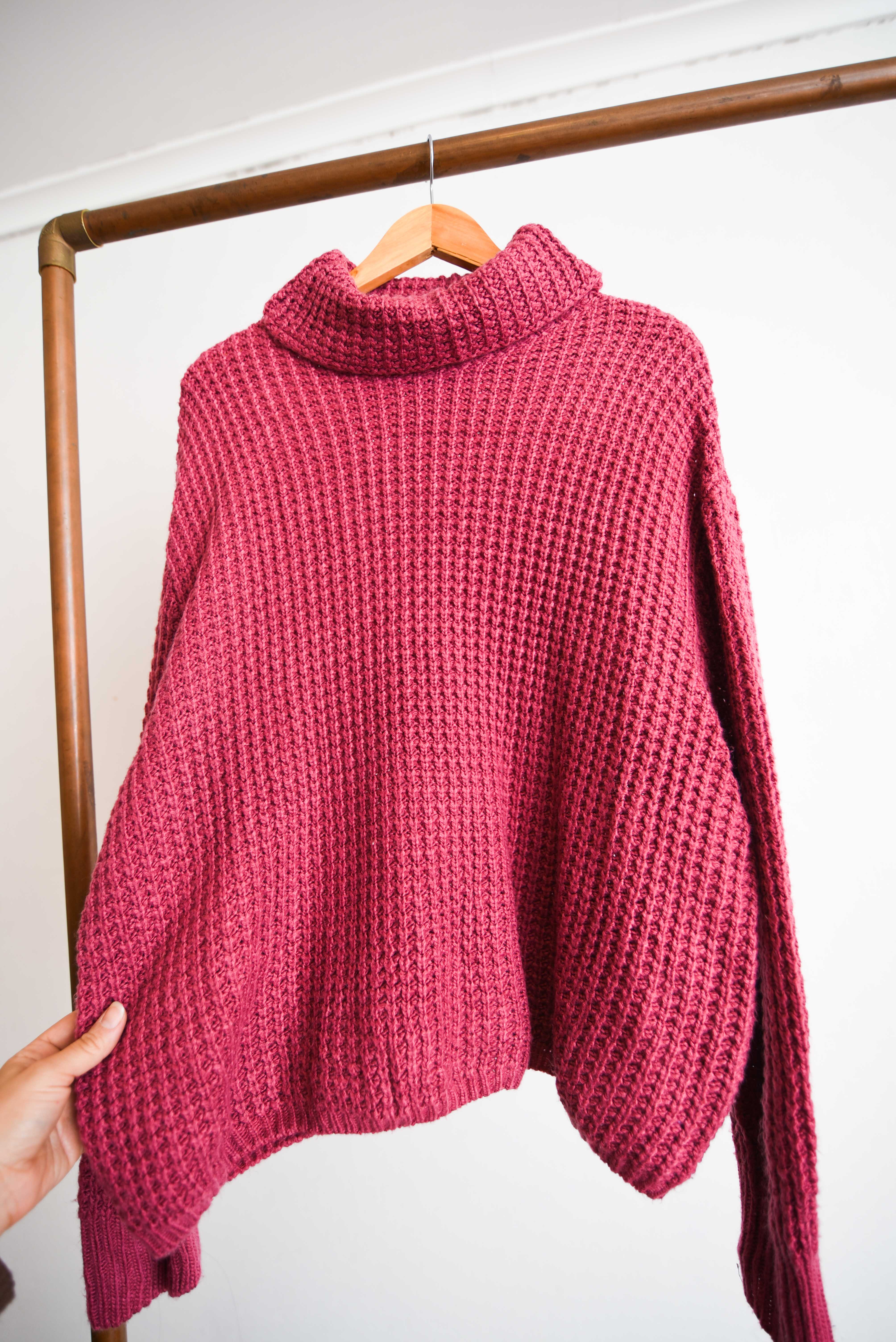 Turtleneck rosado grueso