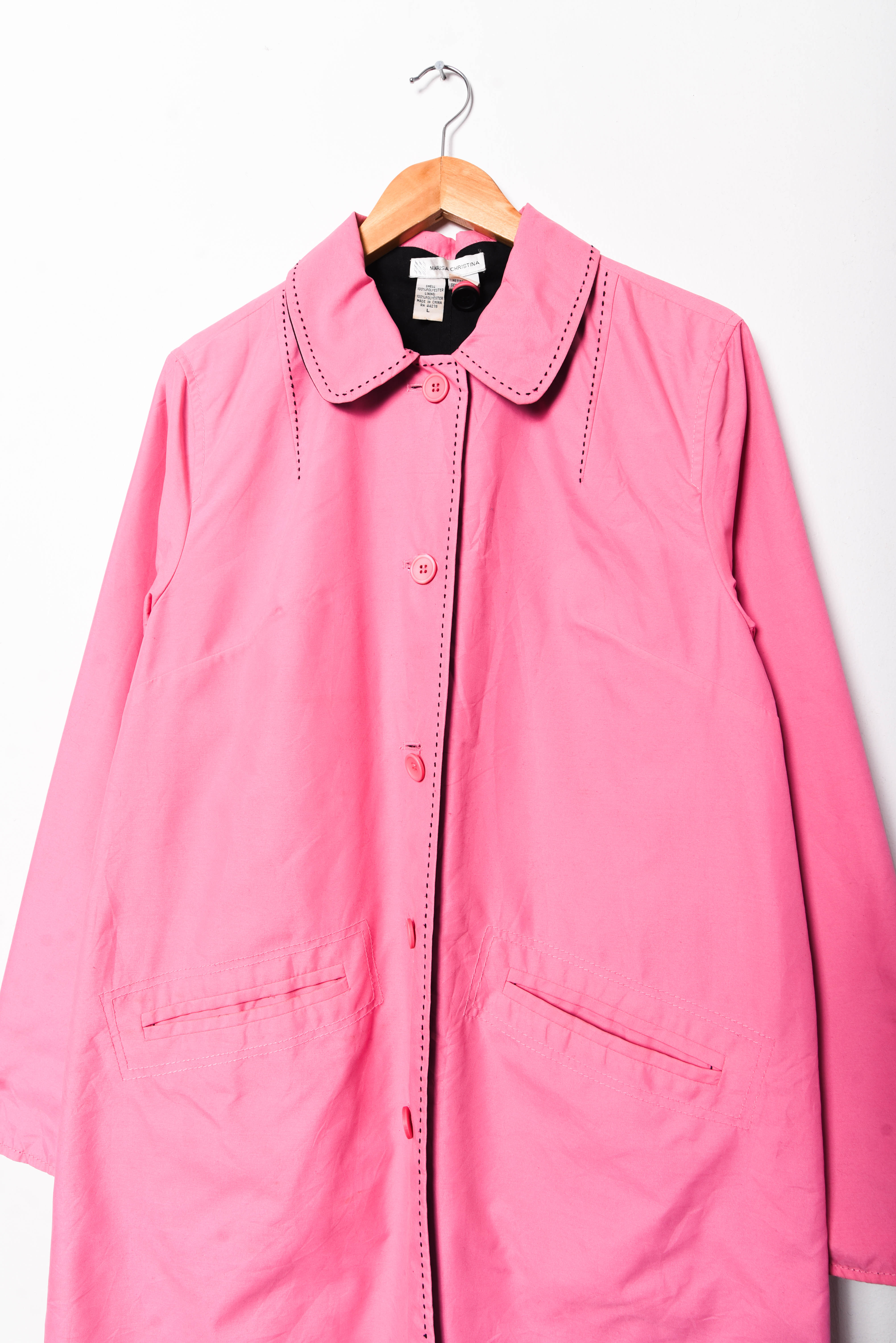 Trench rosa y negro reversible