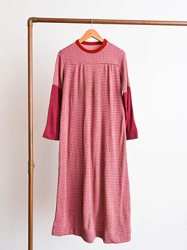 Maxi vestido rojo rosa pata de gallo