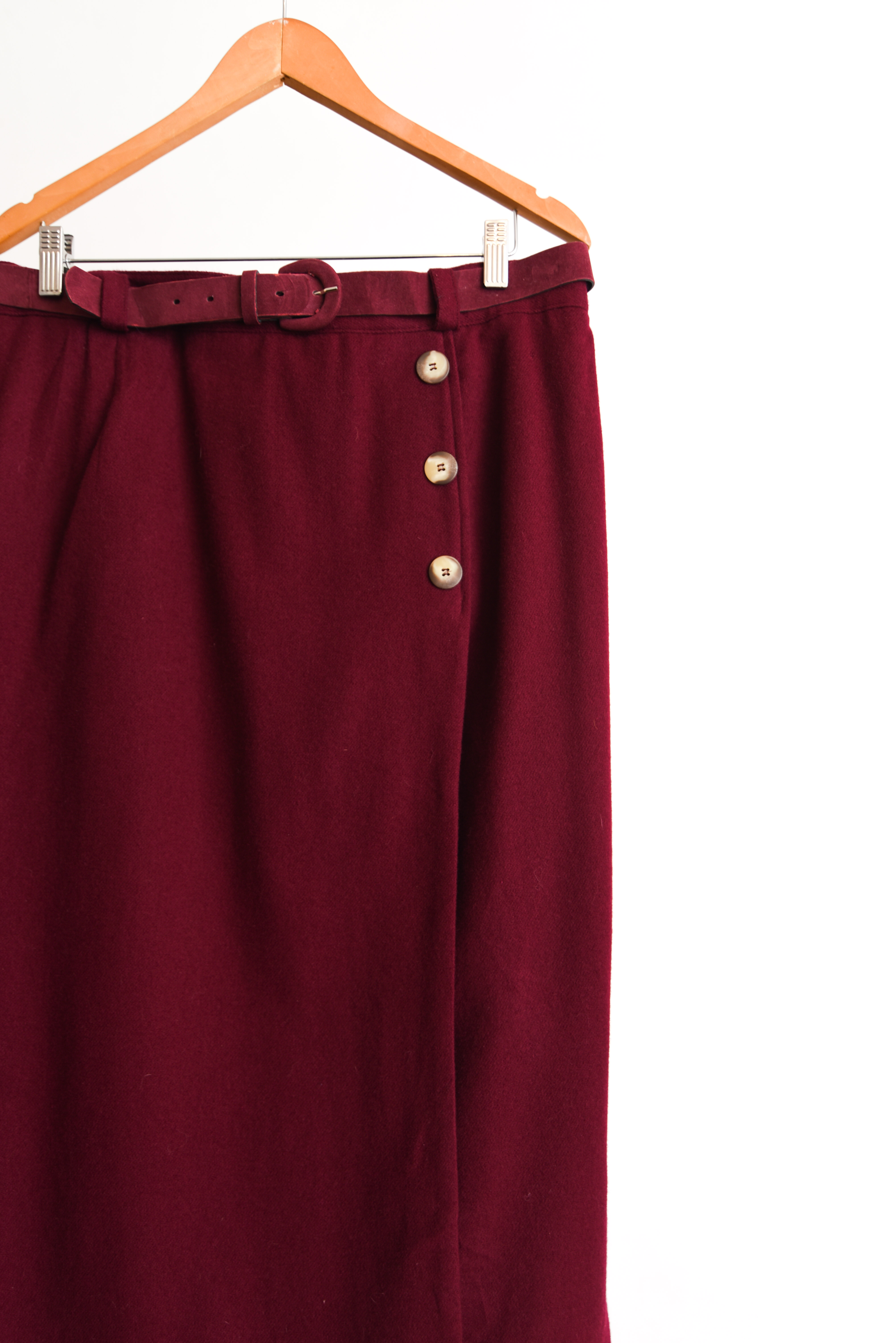 Maxi falda burdeo lana vintage