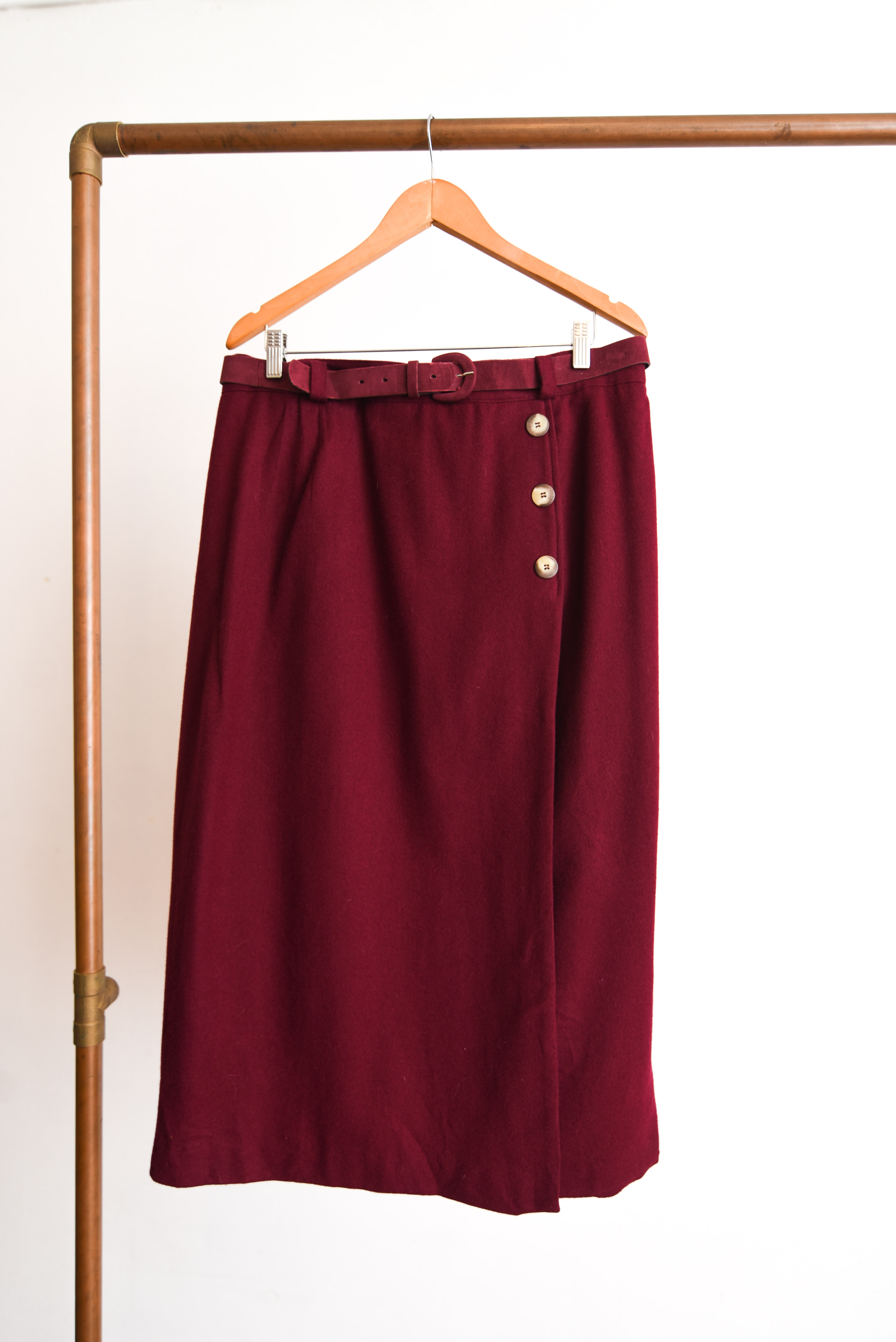 Maxi falda burdeo lana vintage