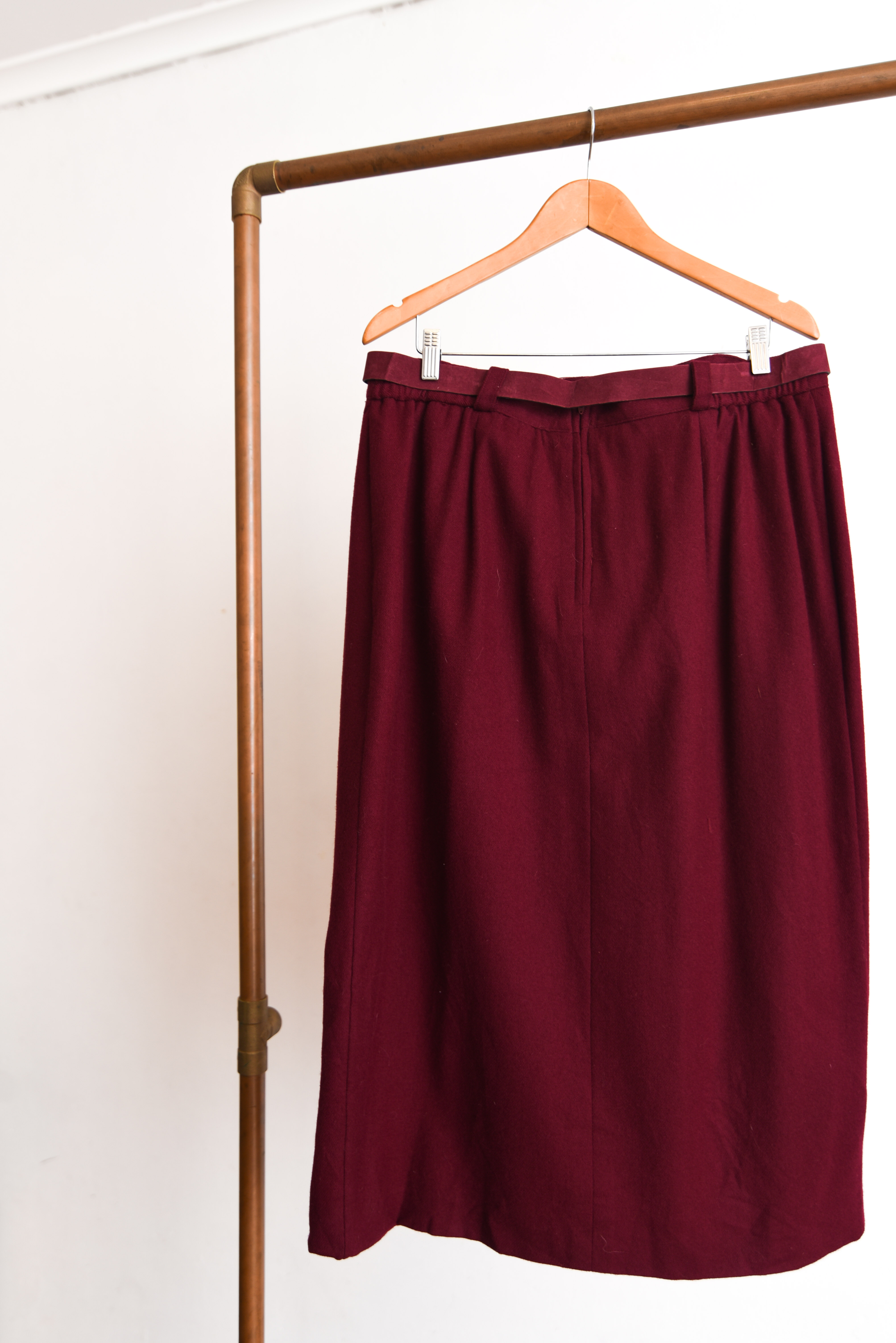 Maxi falda burdeo lana vintage