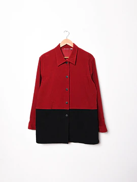 Chaqueta bicolor fake gamuza