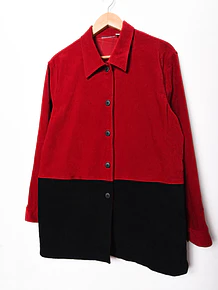 Chaqueta bicolor fake gamuza