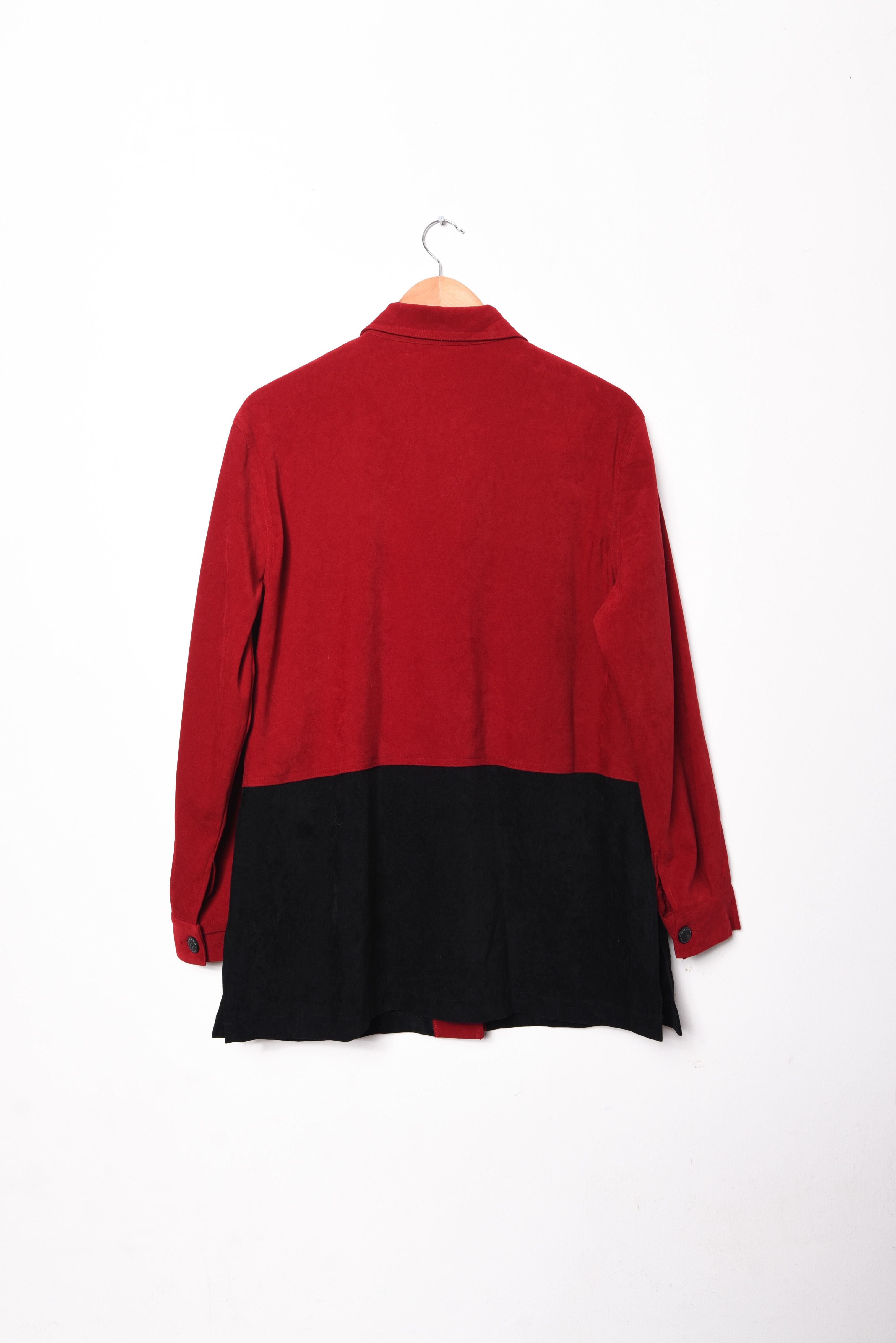 Chaqueta bicolor fake gamuza