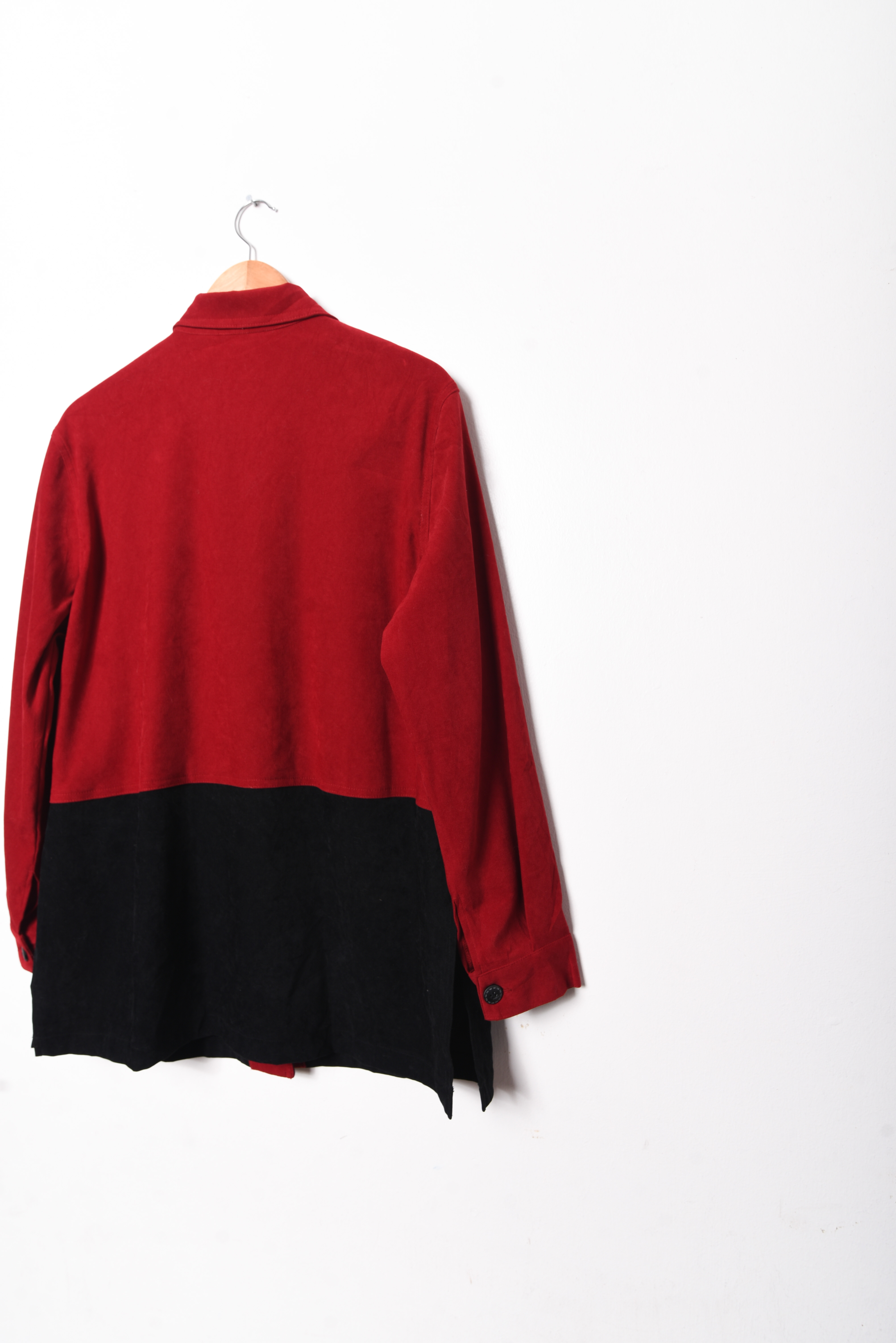 Chaqueta bicolor fake gamuza