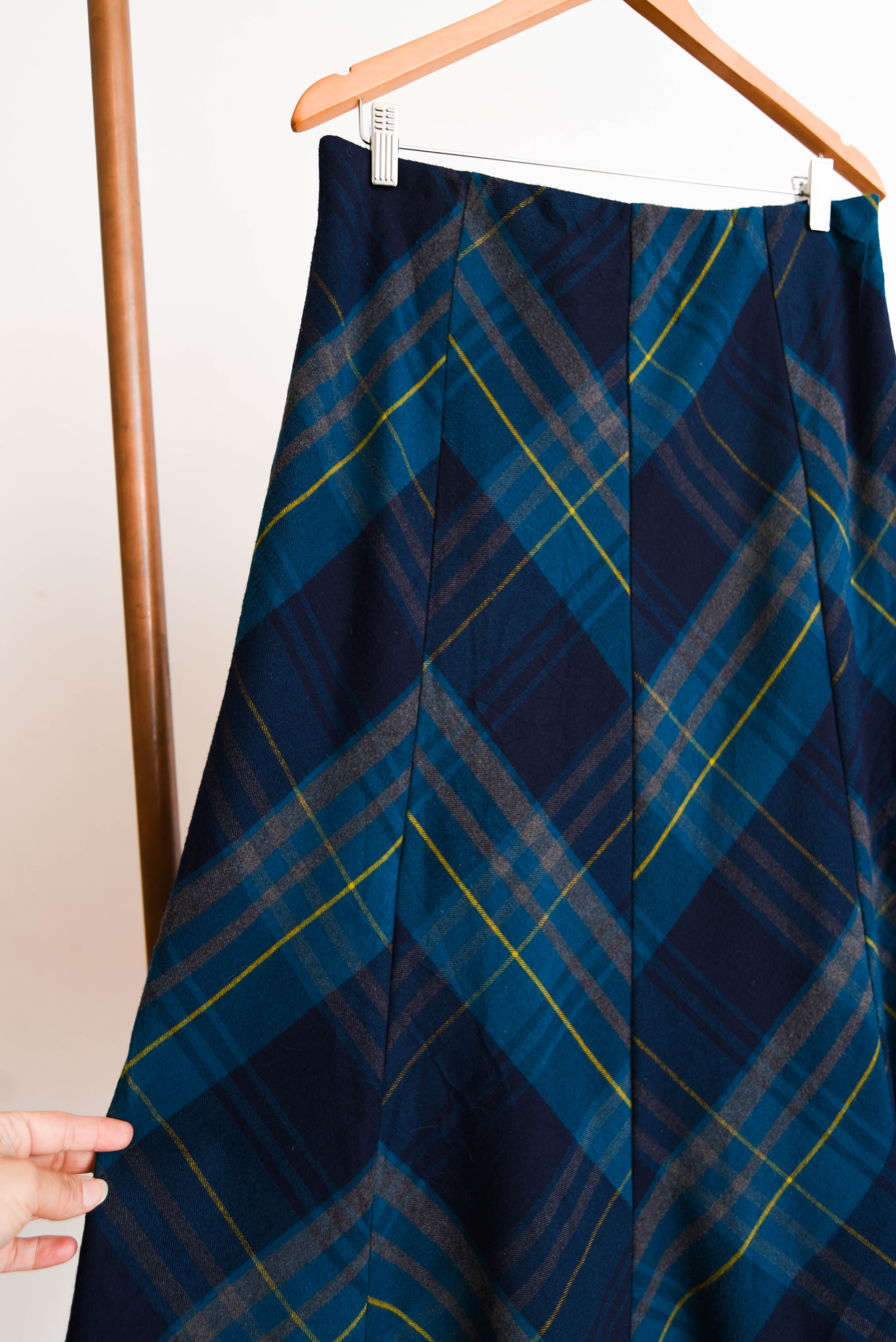 Maxi falda blue tartán