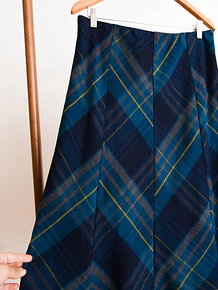 Maxi falda blue tartán