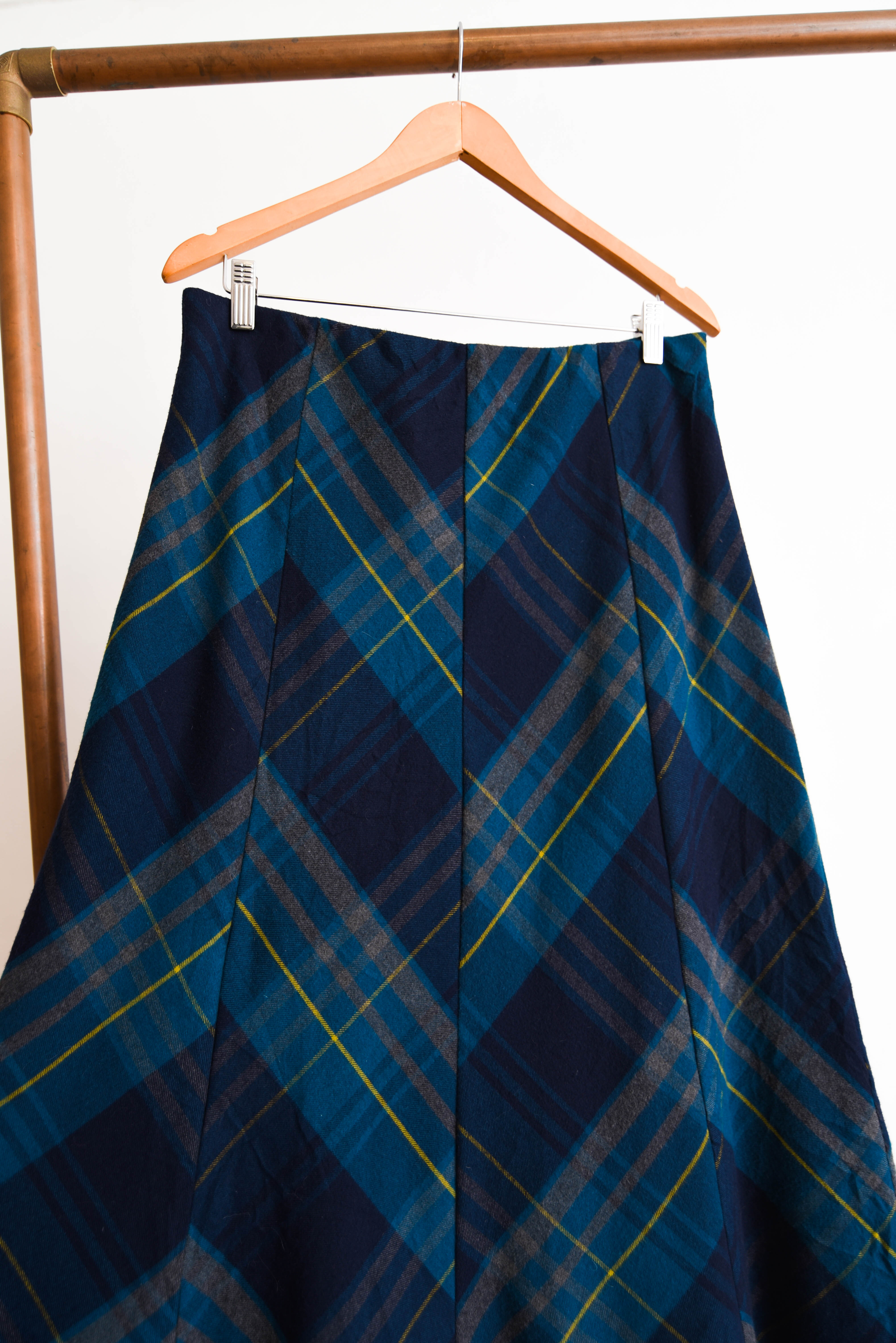 Maxi falda blue tartán