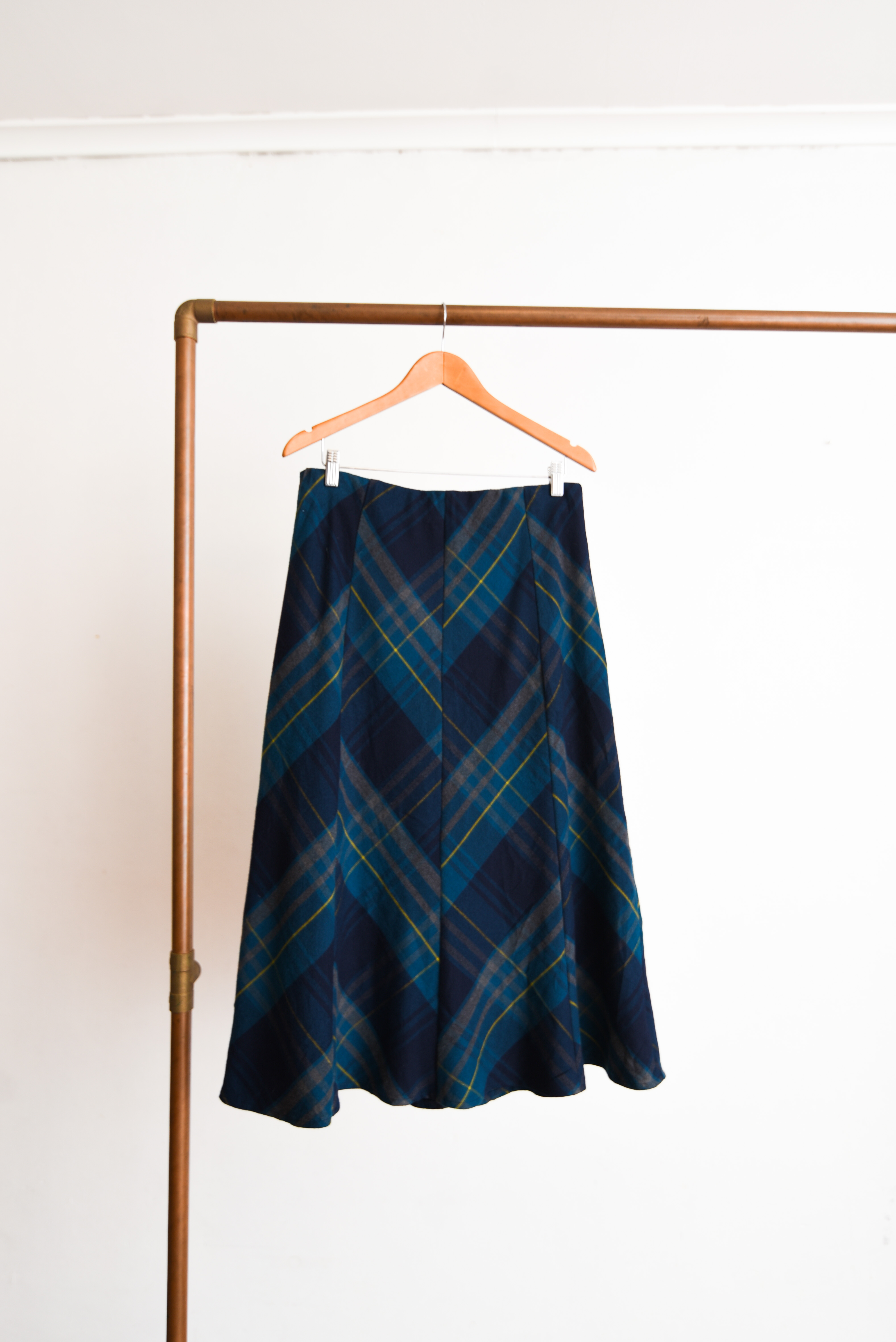 Maxi falda blue tartán