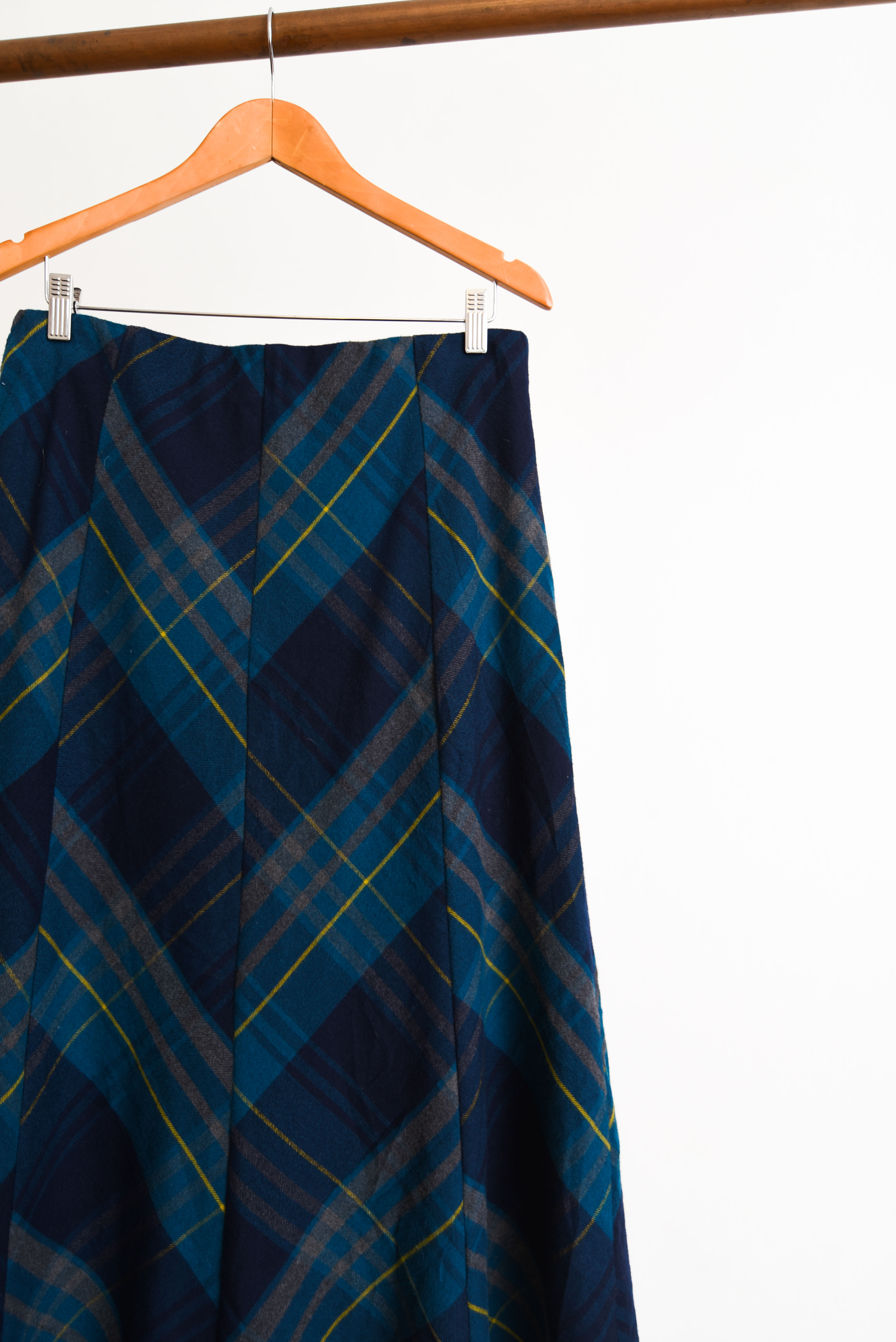 Maxi falda blue tartán