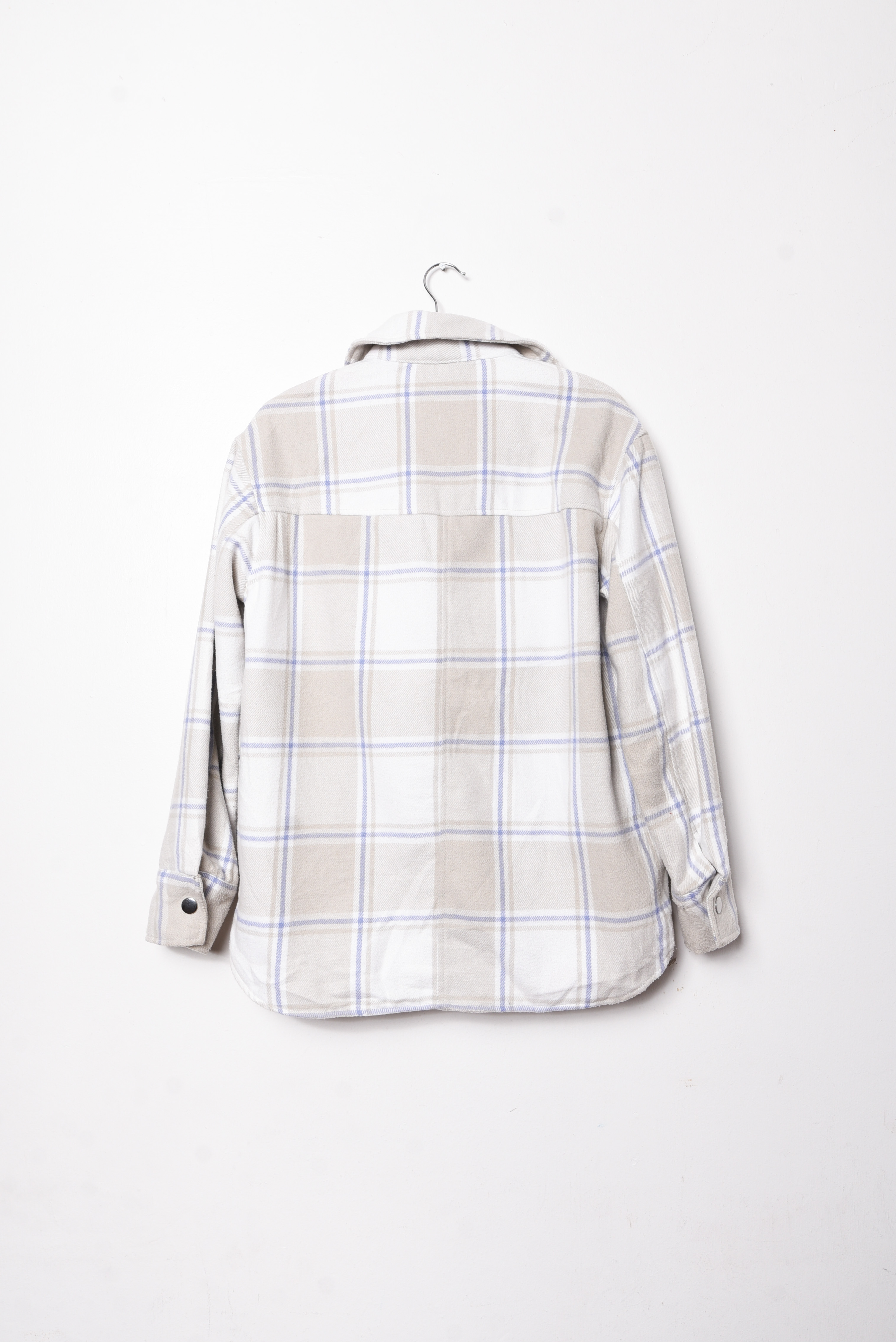 Chaqueta marfil tartán Monki