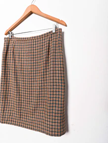 Falda café vintage grilla lana