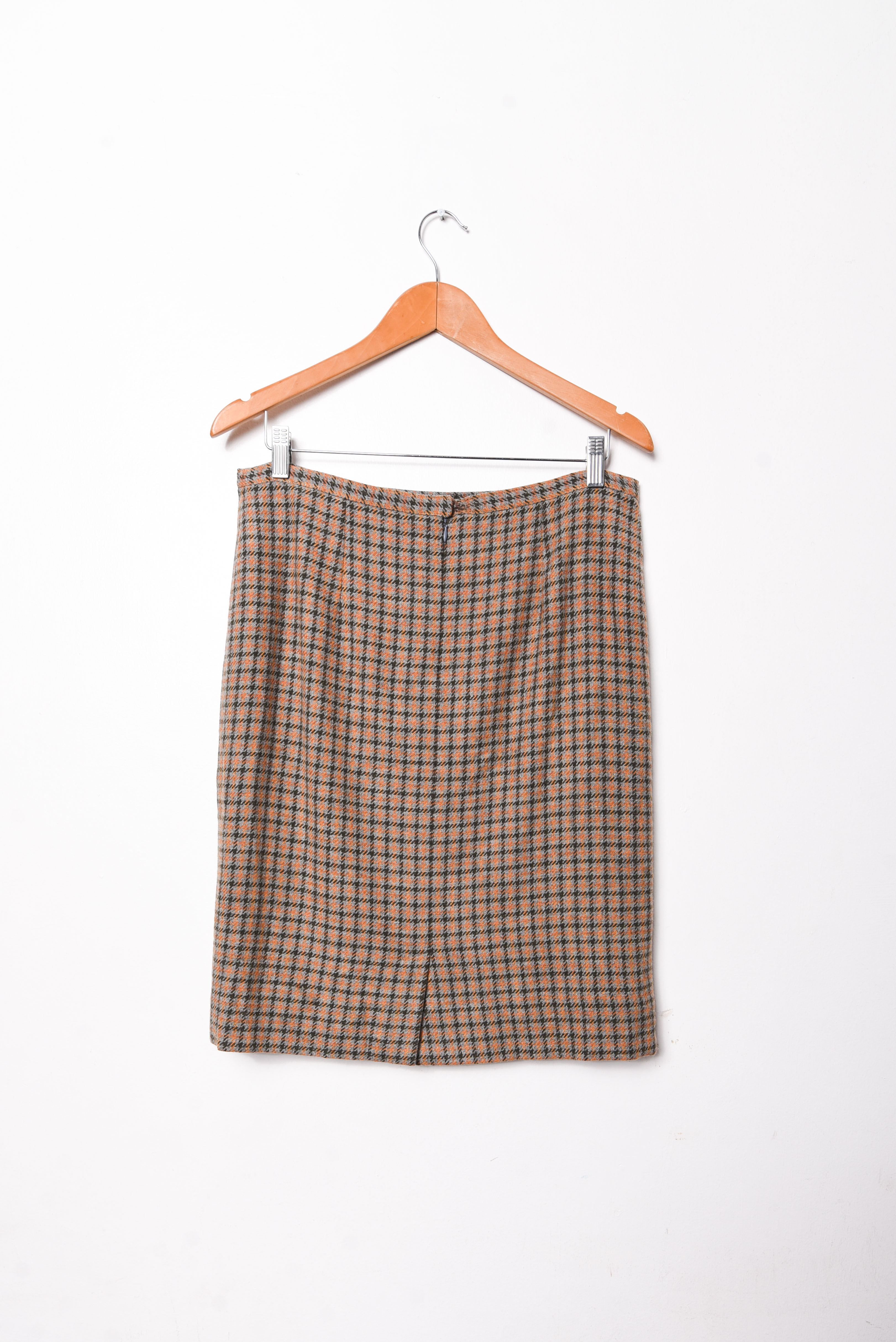 Falda café vintage grilla lana